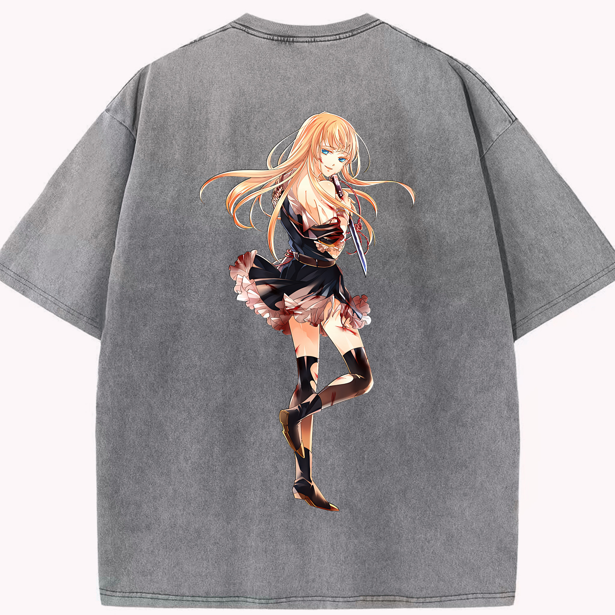 （画像用） 刀剣乱舞 Touken Ranbu 綿100% ヴィンテージ風 半袖Tシャツ（背面プリント）