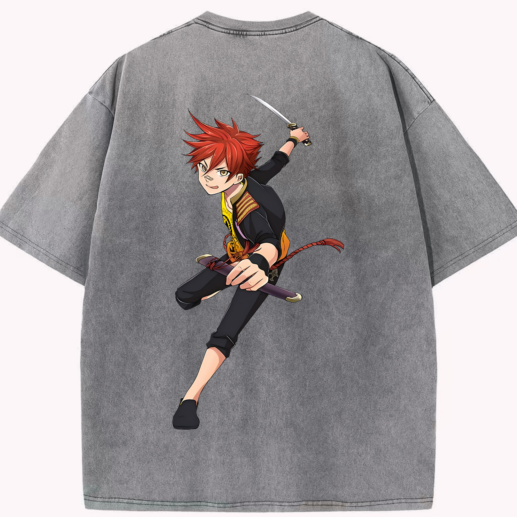 （画像用） 刀剣乱舞 Touken Ranbu 綿100% ヴィンテージ風 半袖Tシャツ（背面プリント）