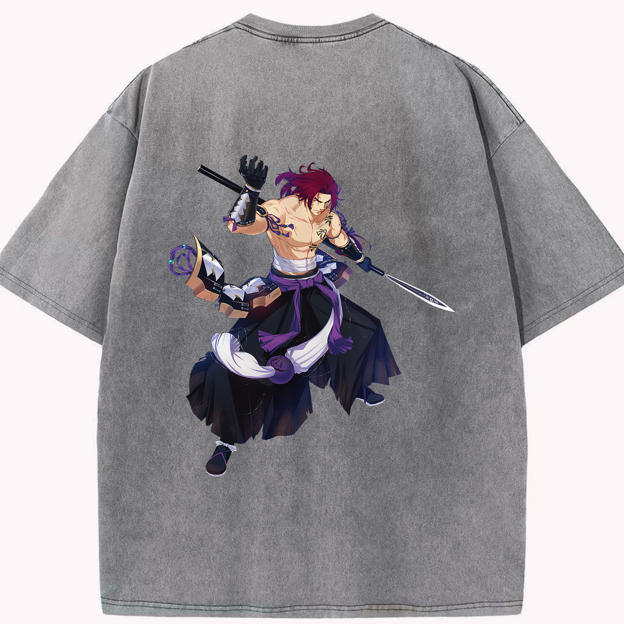 （画像用） 刀剣乱舞 Touken Ranbu 綿100% ヴィンテージ風 半袖Tシャツ（背面プリント）