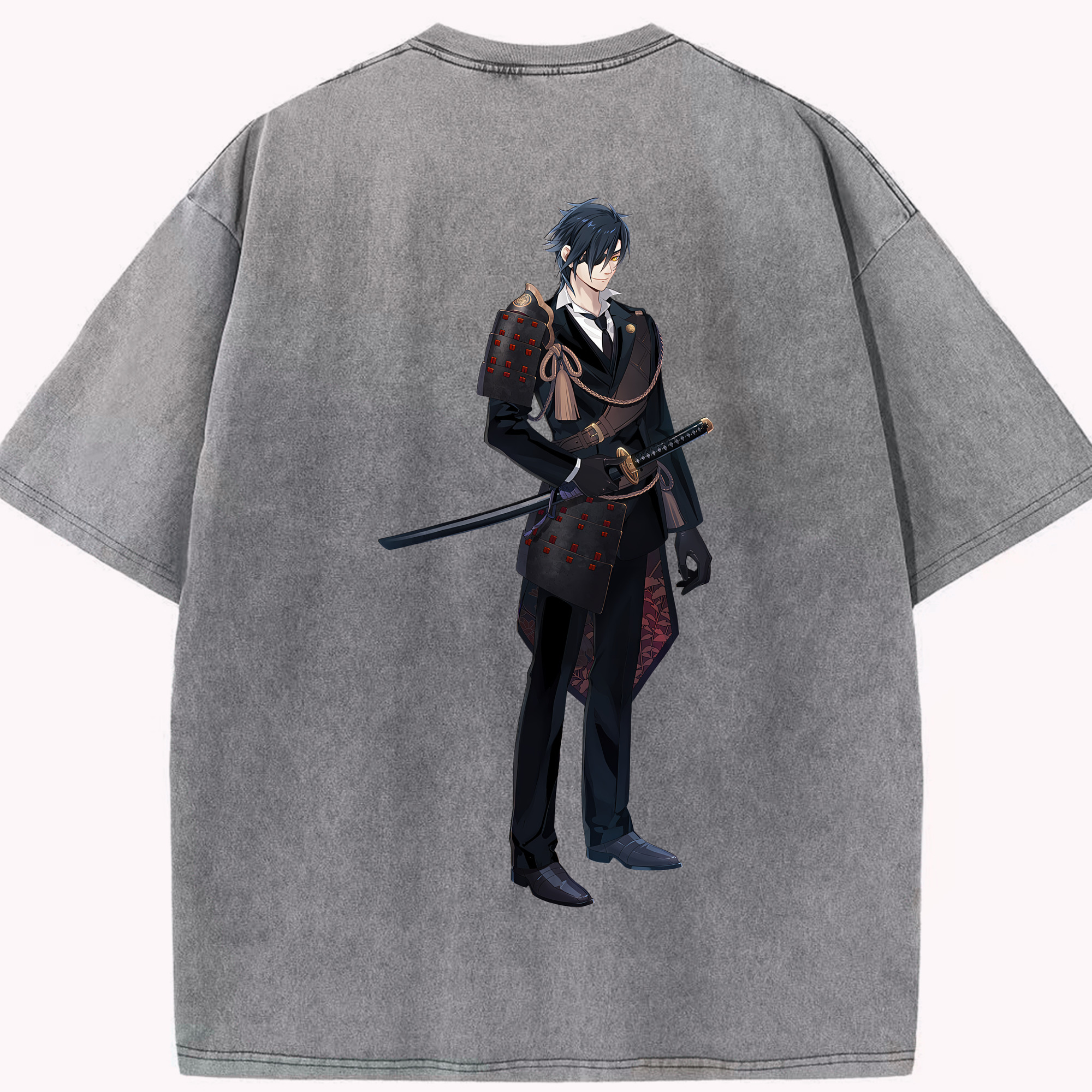 （画像用） 刀剣乱舞 Touken Ranbu 綿100% ヴィンテージ風 半袖Tシャツ（背面プリント）