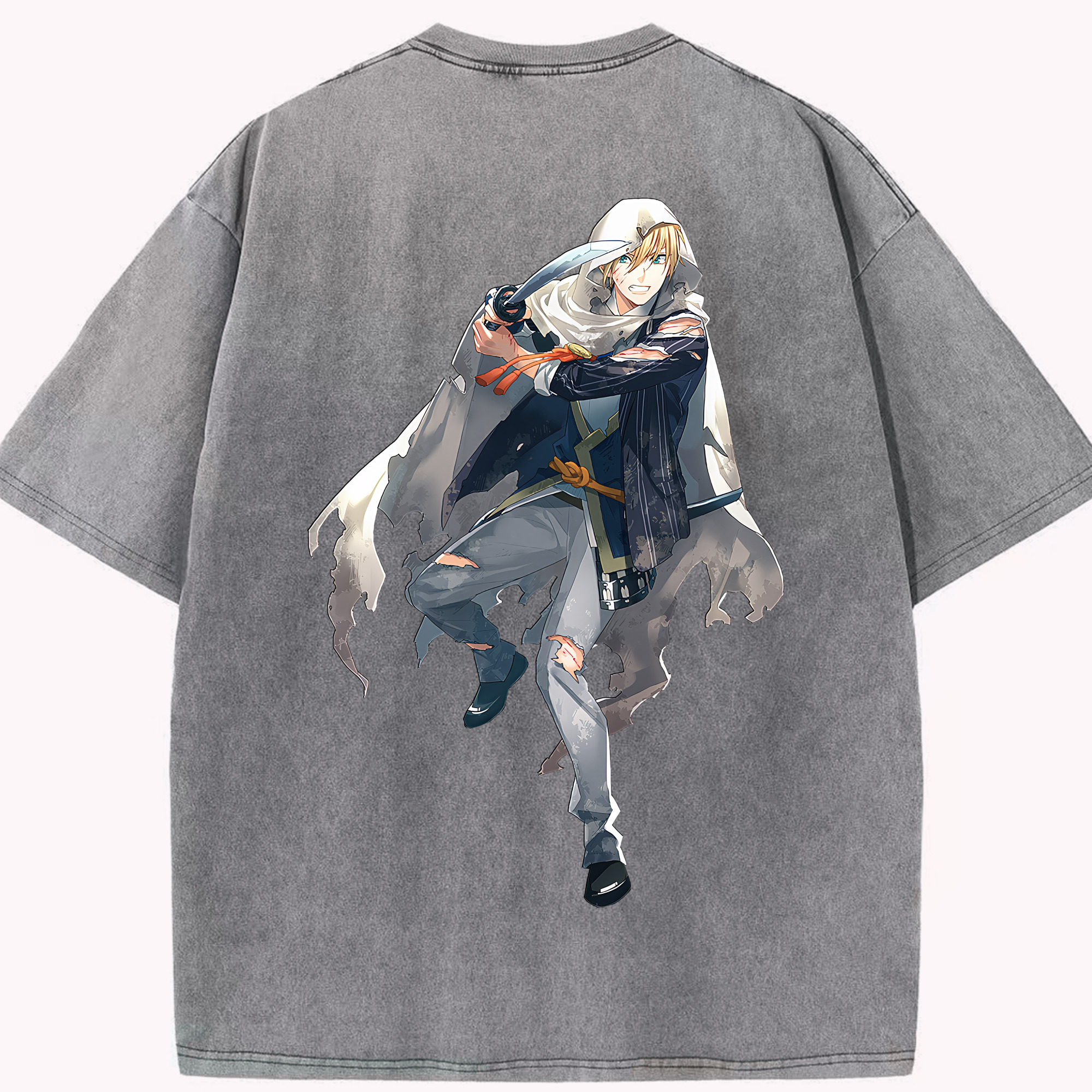 （画像用） 刀剣乱舞 Touken Ranbu 綿100% ヴィンテージ風 半袖Tシャツ（背面プリント）