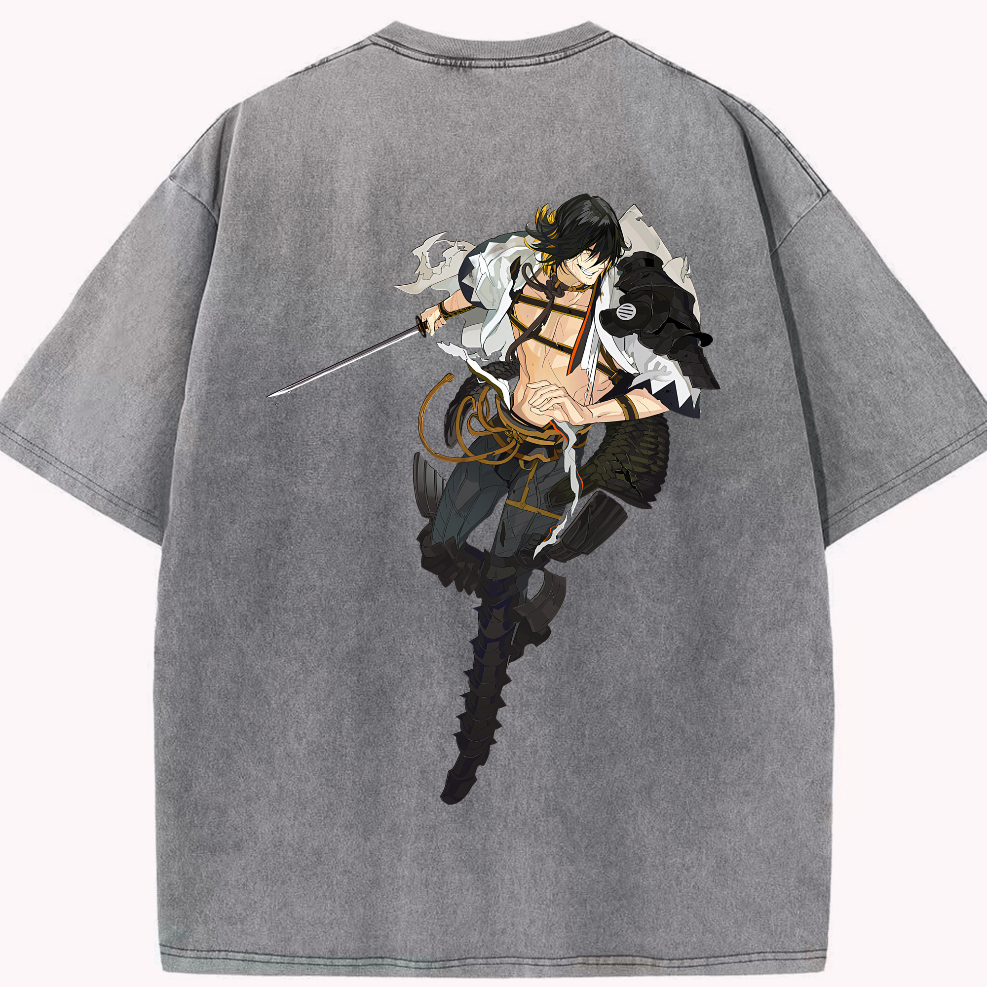 （画像用） 刀剣乱舞 Touken Ranbu 綿100% ヴィンテージ風 半袖Tシャツ（背面プリント）