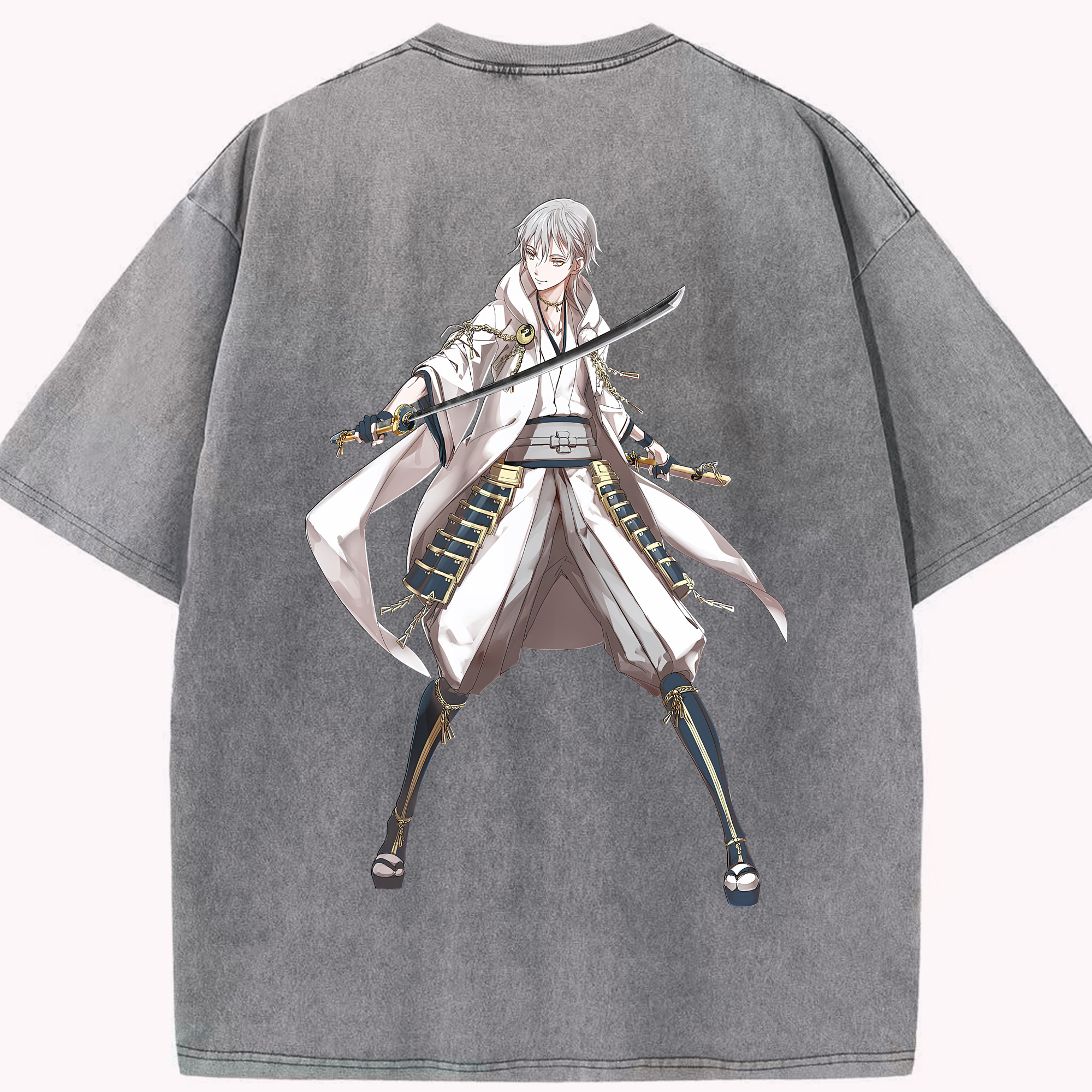 （画像用） 刀剣乱舞 Touken Ranbu 綿100% ヴィンテージ風 半袖Tシャツ（背面プリント）