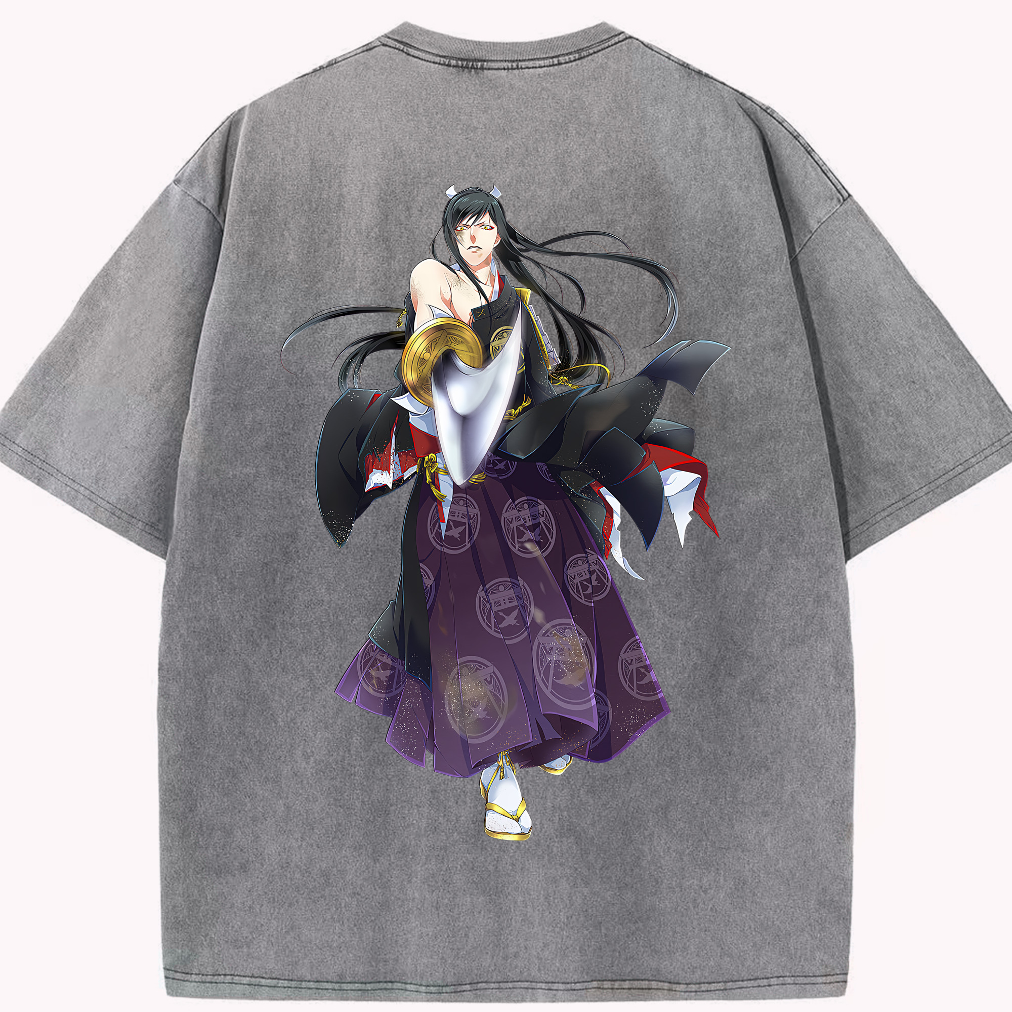 （画像用） 刀剣乱舞 Touken Ranbu 綿100% ヴィンテージ風 半袖Tシャツ（背面プリント）