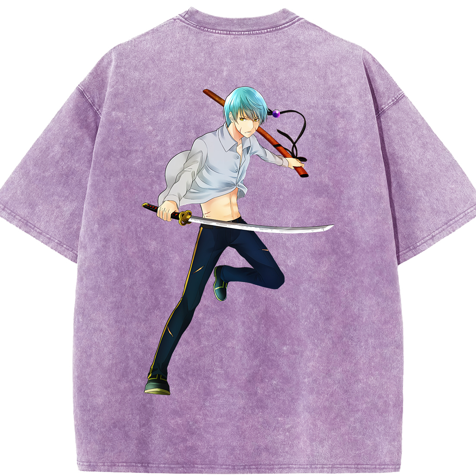 （画像用） 刀剣乱舞 Touken Ranbu 綿100% ヴィンテージ風 半袖Tシャツ（背面プリント）