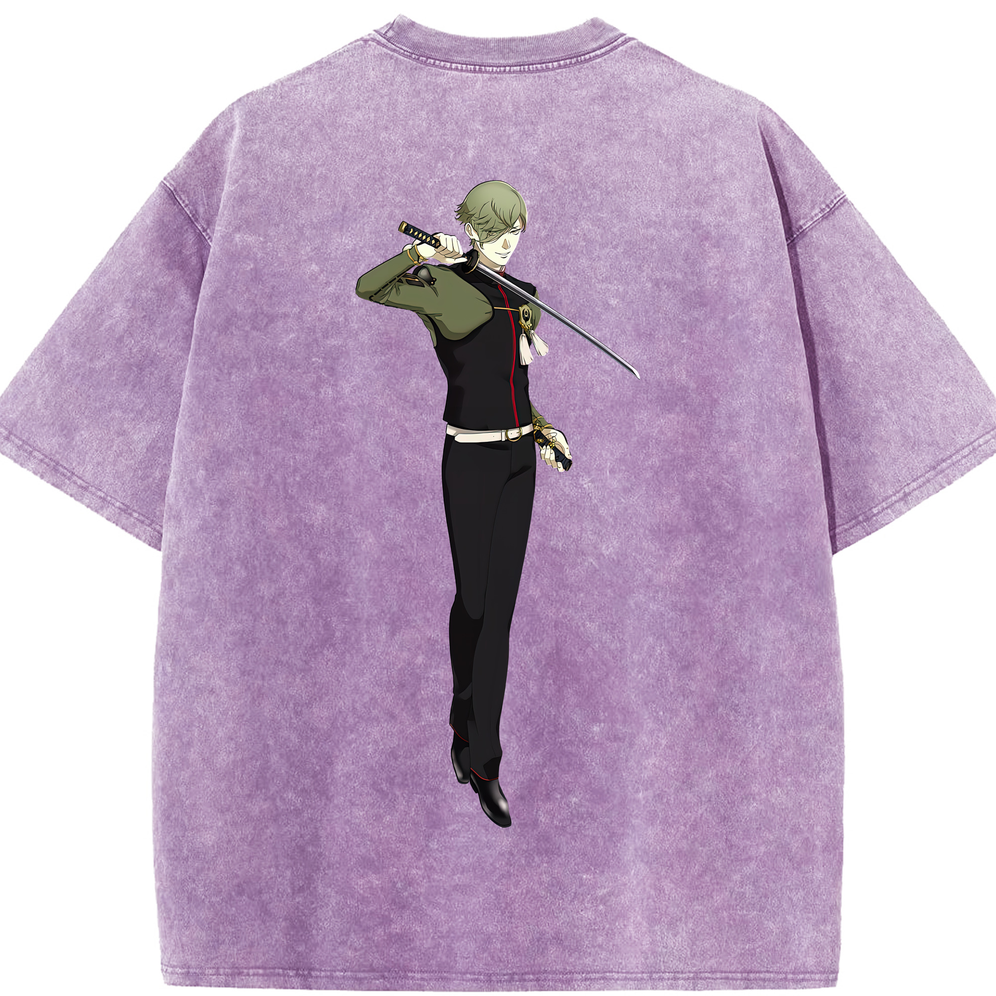 （画像用） 刀剣乱舞 Touken Ranbu 綿100% ヴィンテージ風 半袖Tシャツ（背面プリント）
