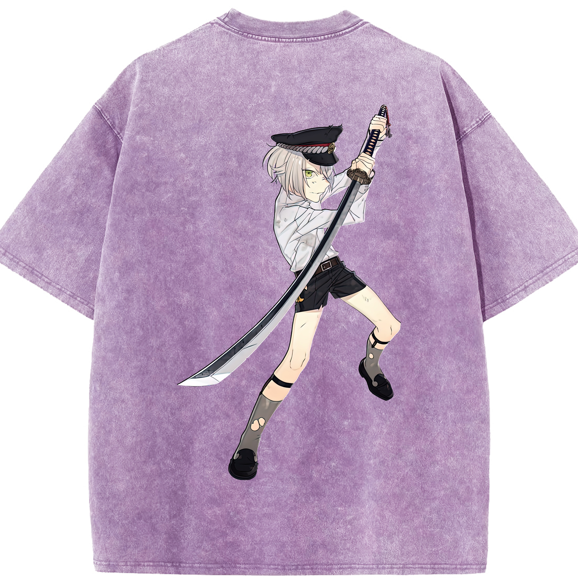 （画像用） 刀剣乱舞 Touken Ranbu 綿100% ヴィンテージ風 半袖Tシャツ（背面プリント）