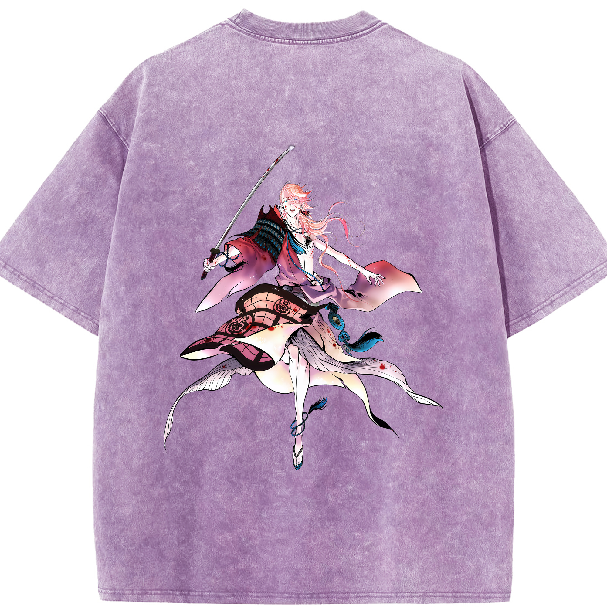 （画像用） 刀剣乱舞 Touken Ranbu 綿100% ヴィンテージ風 半袖Tシャツ（背面プリント）