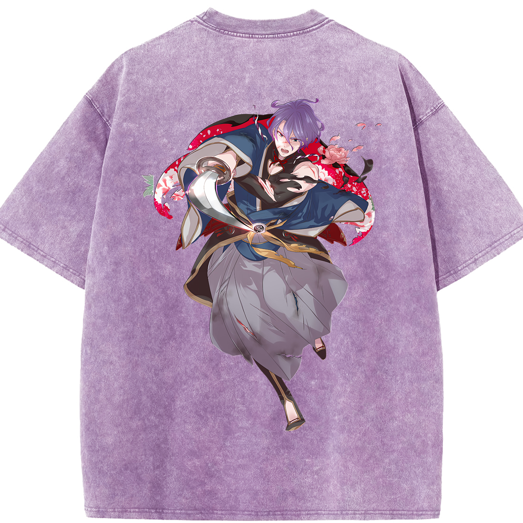 （画像用） 刀剣乱舞 Touken Ranbu 綿100% ヴィンテージ風 半袖Tシャツ（背面プリント）