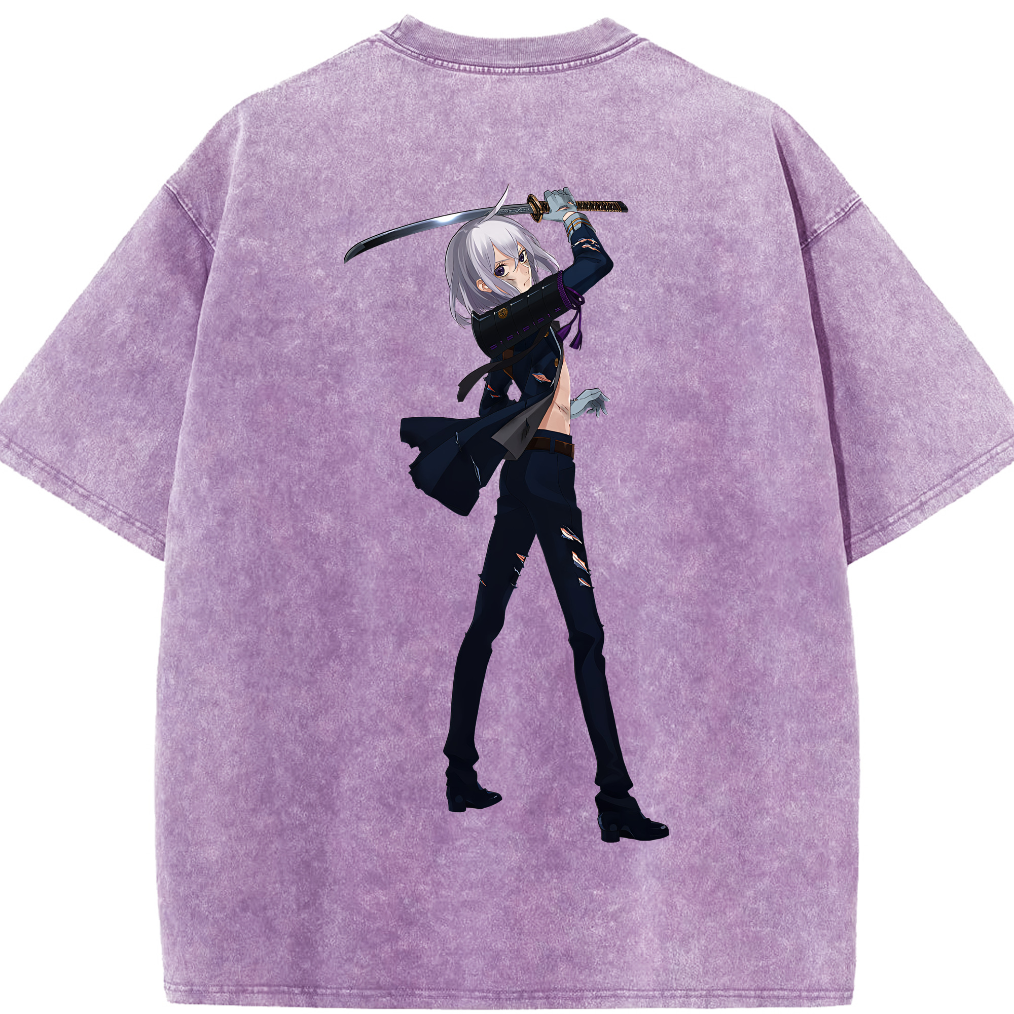 （画像用） 刀剣乱舞 Touken Ranbu 綿100% ヴィンテージ風 半袖Tシャツ（背面プリント）