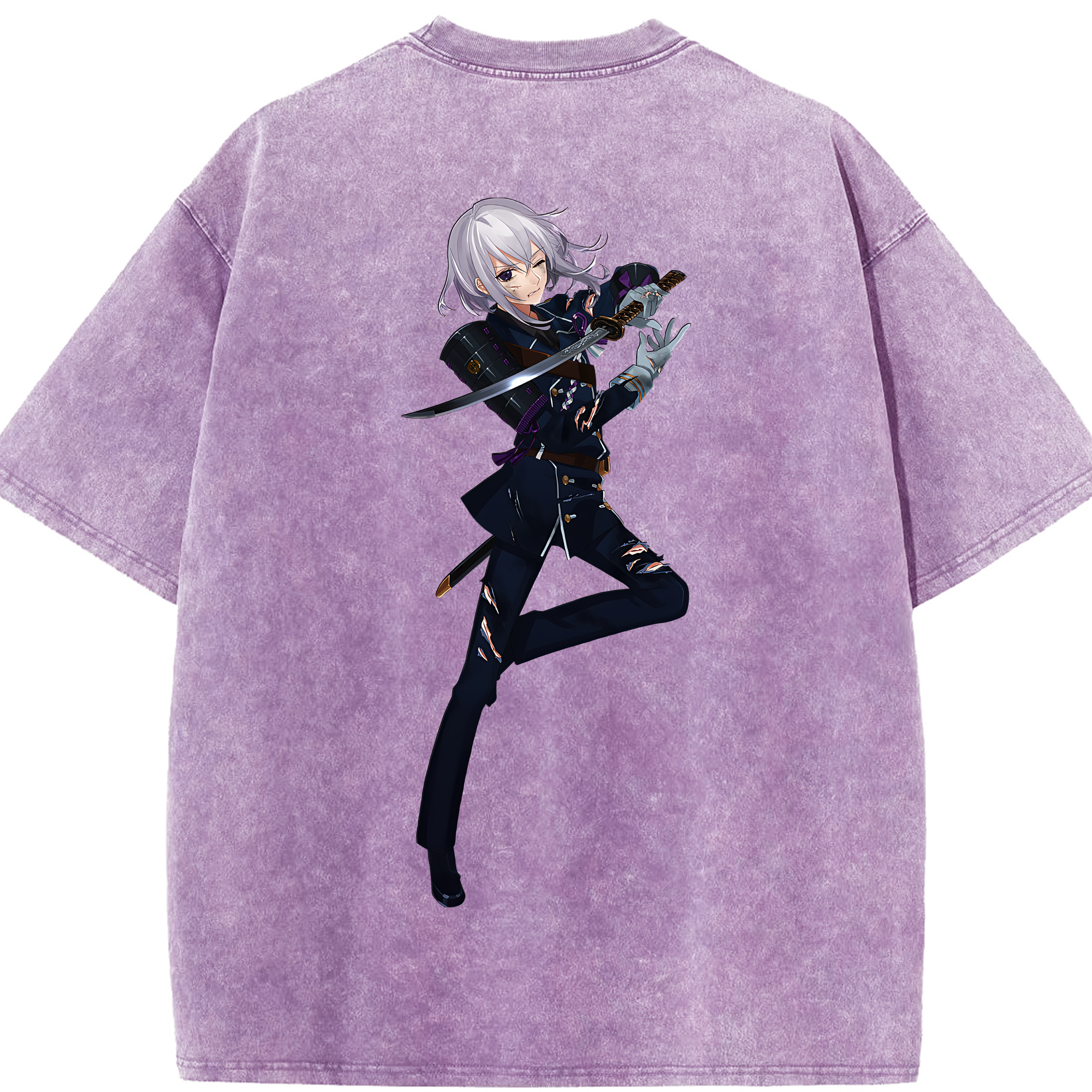（画像用） 刀剣乱舞 Touken Ranbu 綿100% ヴィンテージ風 半袖Tシャツ（背面プリント）