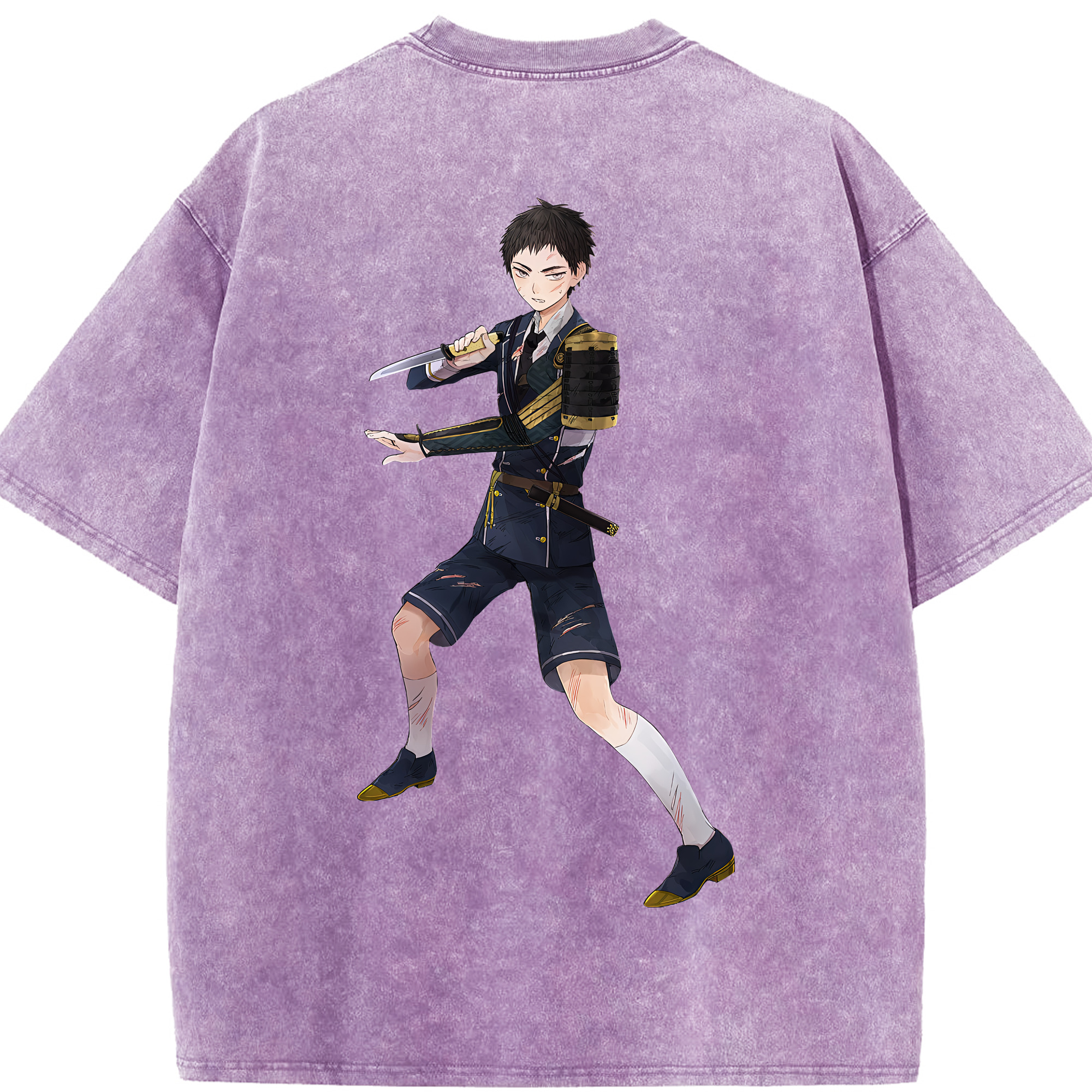 （画像用） 刀剣乱舞 Touken Ranbu 綿100% ヴィンテージ風 半袖Tシャツ（背面プリント）