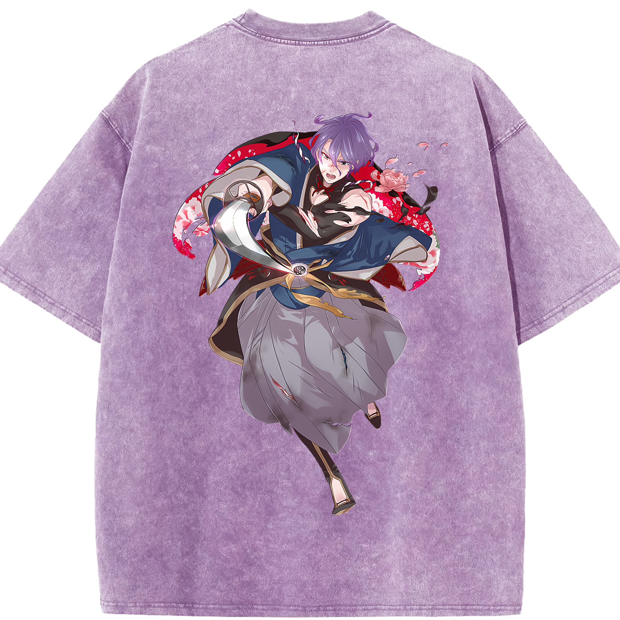 （画像用） 刀剣乱舞 Touken Ranbu 綿100% ヴィンテージ風 半袖Tシャツ（背面プリント）