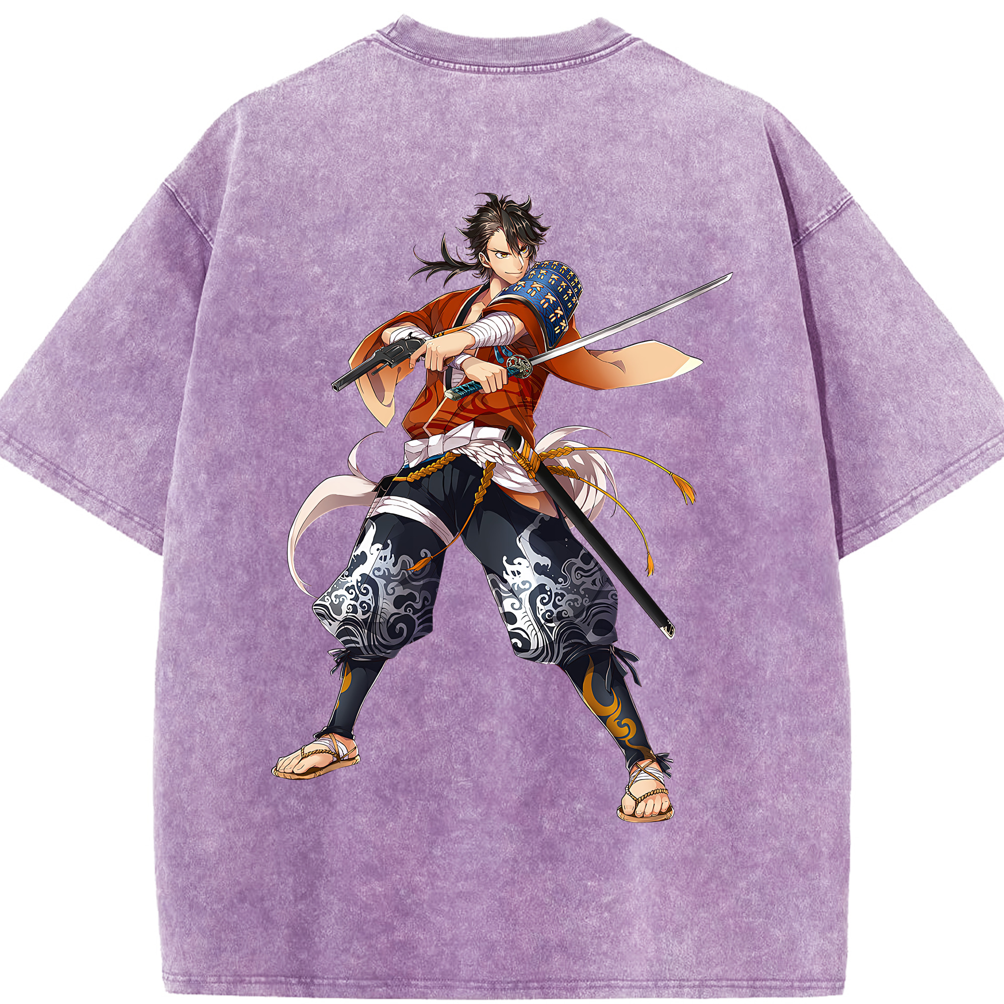 （画像用） 刀剣乱舞 Touken Ranbu 綿100% ヴィンテージ風 半袖Tシャツ（背面プリント）