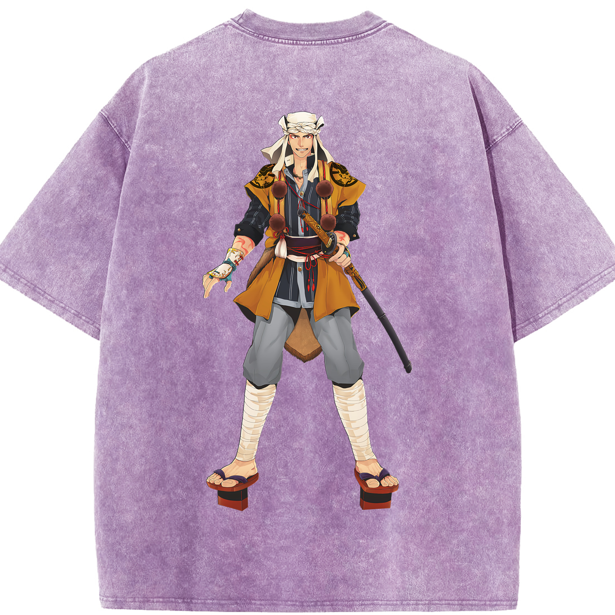 （画像用） 刀剣乱舞 Touken Ranbu 綿100% ヴィンテージ風 半袖Tシャツ（背面プリント）