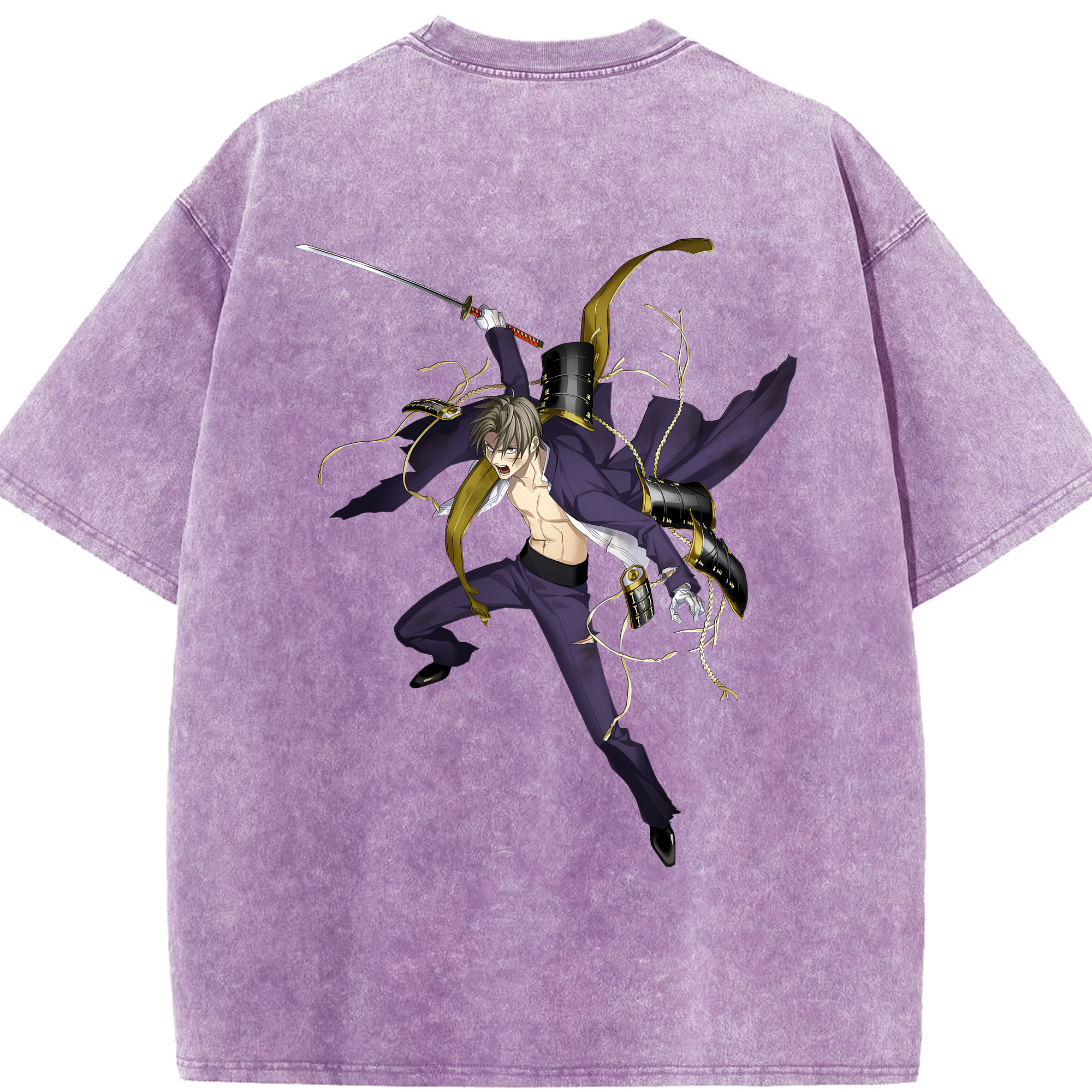 （画像用） 刀剣乱舞 Touken Ranbu 綿100% ヴィンテージ風 半袖Tシャツ（背面プリント）