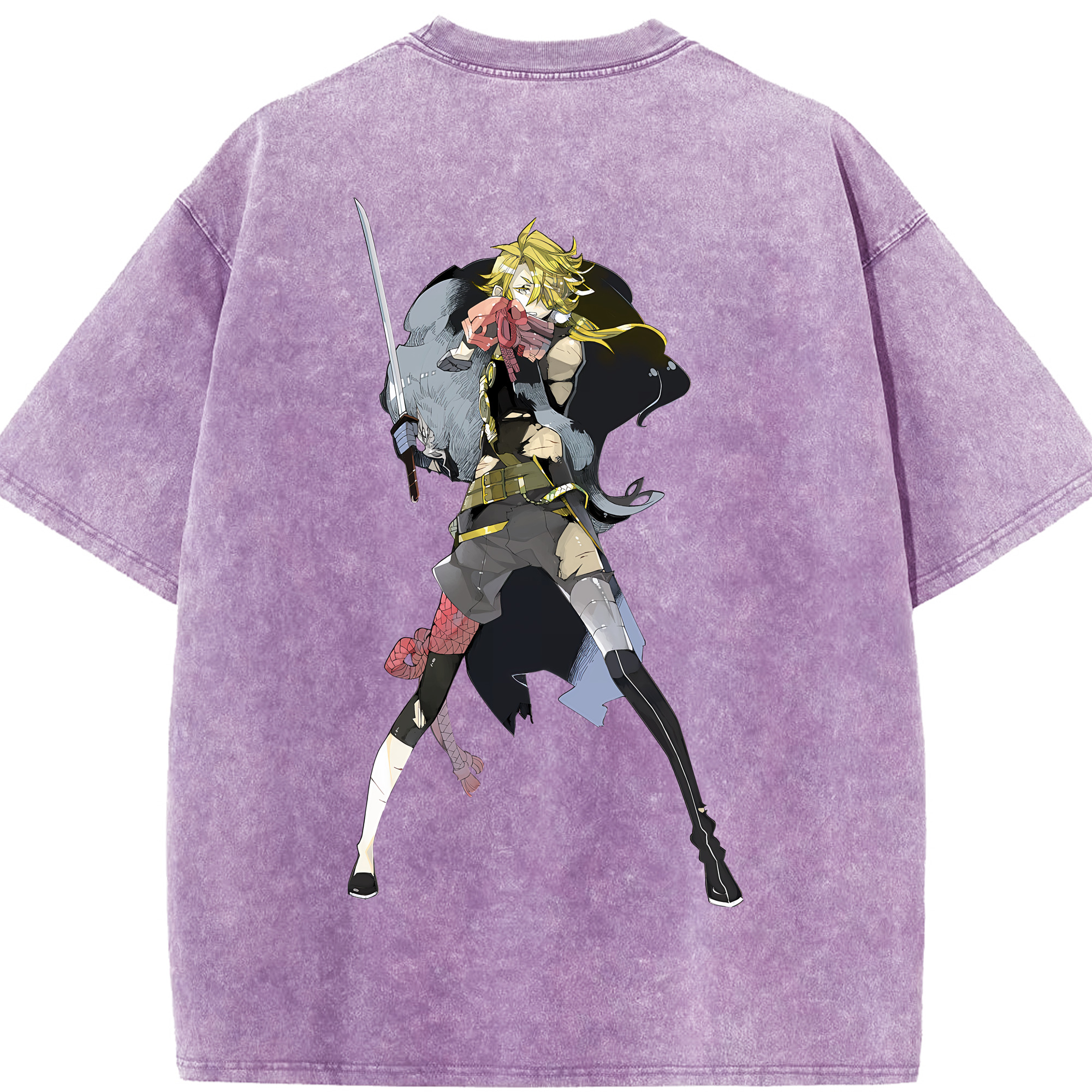 （画像用） 刀剣乱舞 Touken Ranbu 綿100% ヴィンテージ風 半袖Tシャツ（背面プリント）