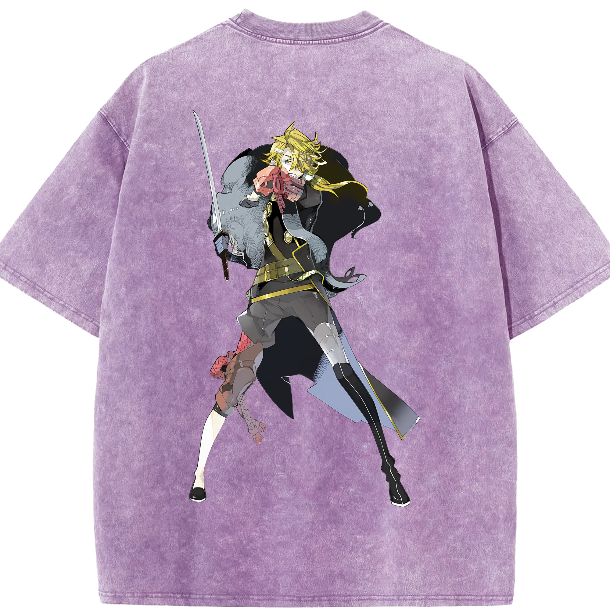 （画像用） 刀剣乱舞 Touken Ranbu 綿100% ヴィンテージ風 半袖Tシャツ（背面プリント）