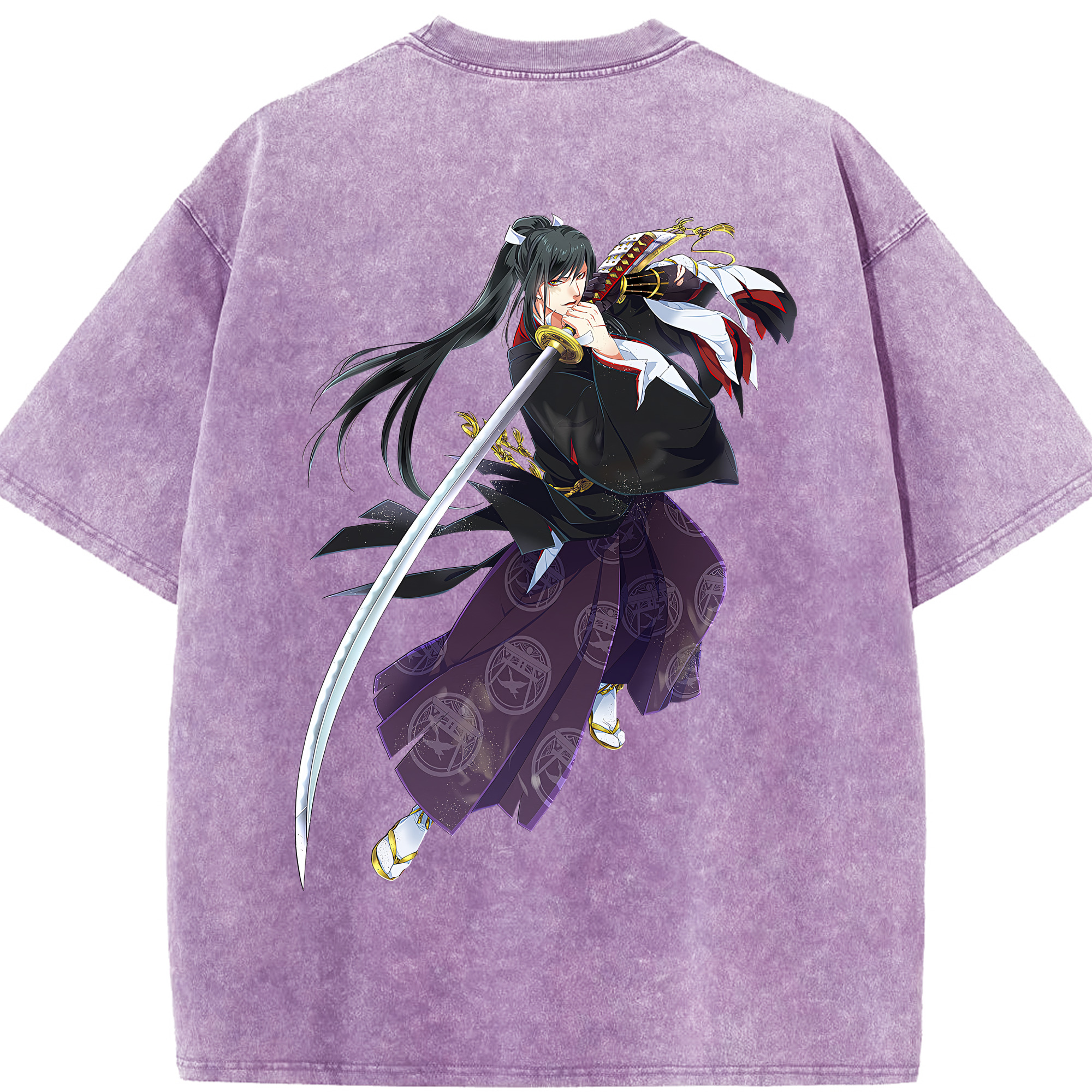 （画像用） 刀剣乱舞 Touken Ranbu 綿100% ヴィンテージ風 半袖Tシャツ（背面プリント）