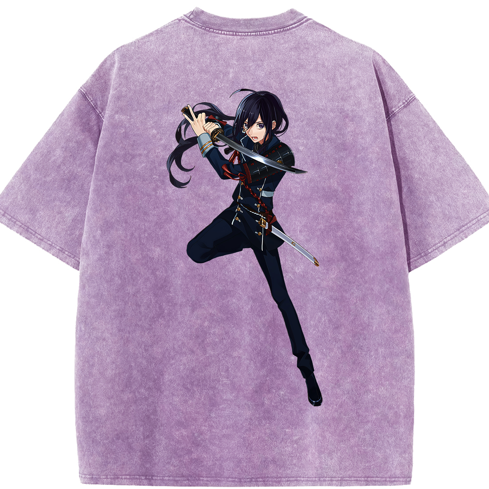 （画像用） 刀剣乱舞 Touken Ranbu 綿100% ヴィンテージ風 半袖Tシャツ（背面プリント）