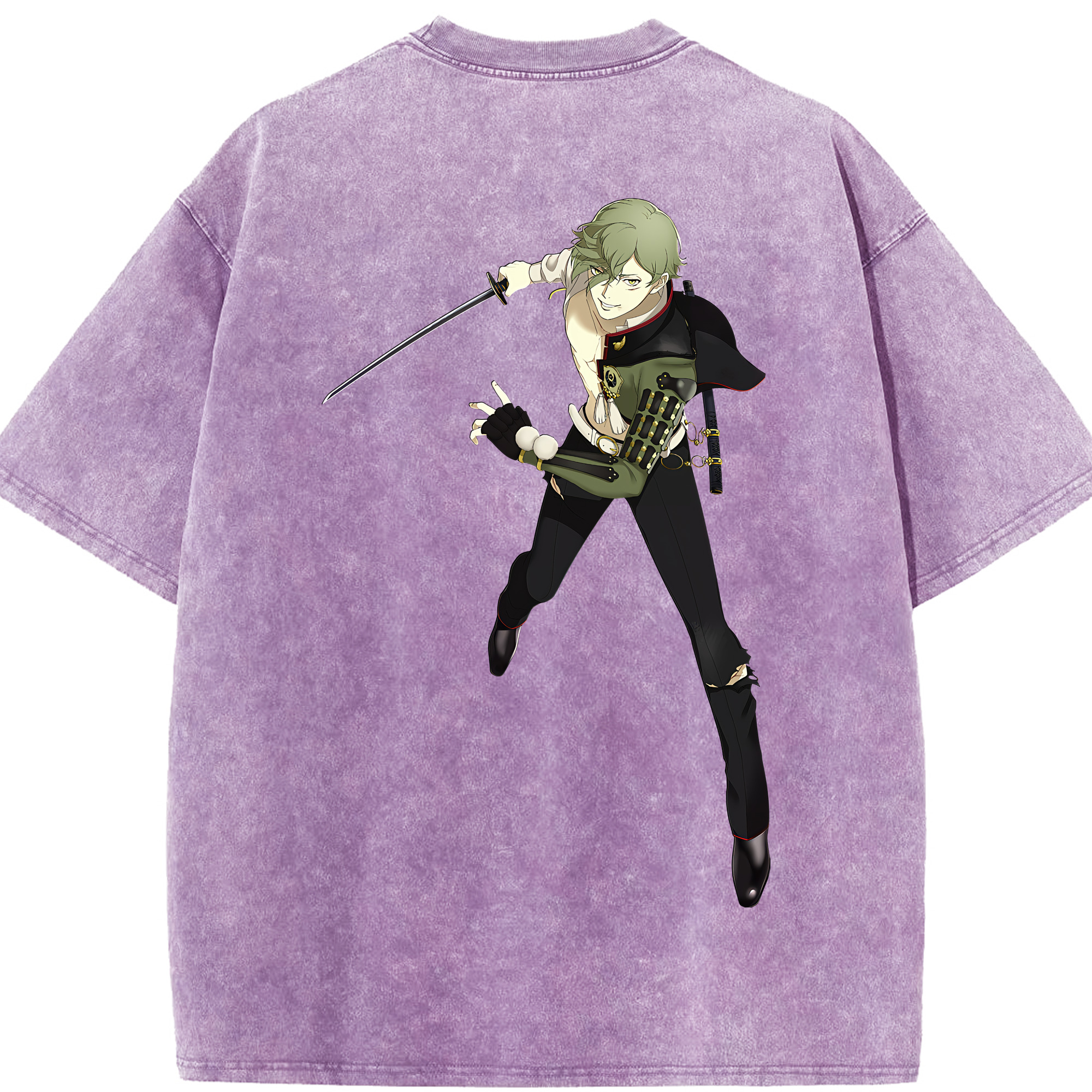 （画像用） 刀剣乱舞 Touken Ranbu 綿100% ヴィンテージ風 半袖Tシャツ（背面プリント）
