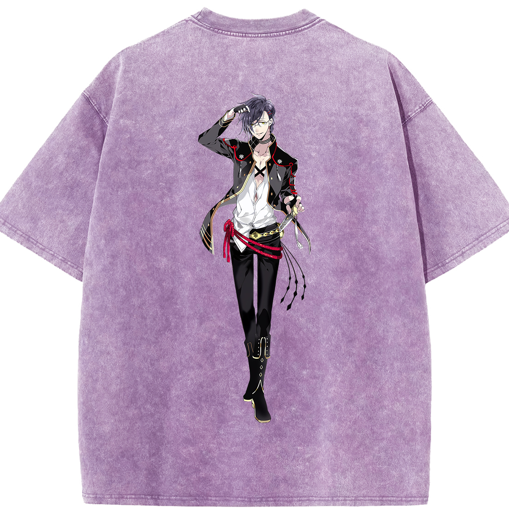 （画像用） 刀剣乱舞 Touken Ranbu 綿100% ヴィンテージ風 半袖Tシャツ（背面プリント）