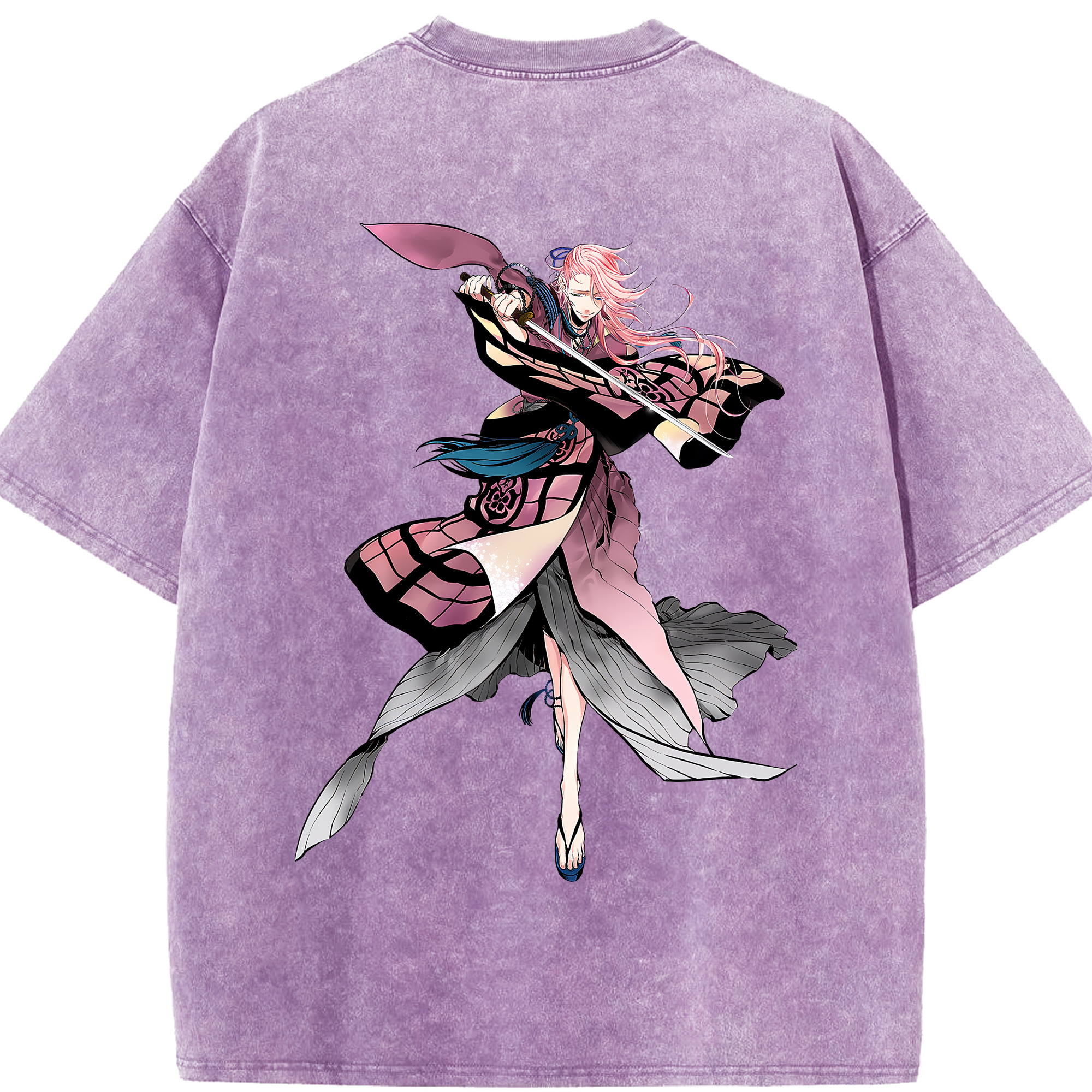 （画像用） 刀剣乱舞 Touken Ranbu 綿100% ヴィンテージ風 半袖Tシャツ（背面プリント）