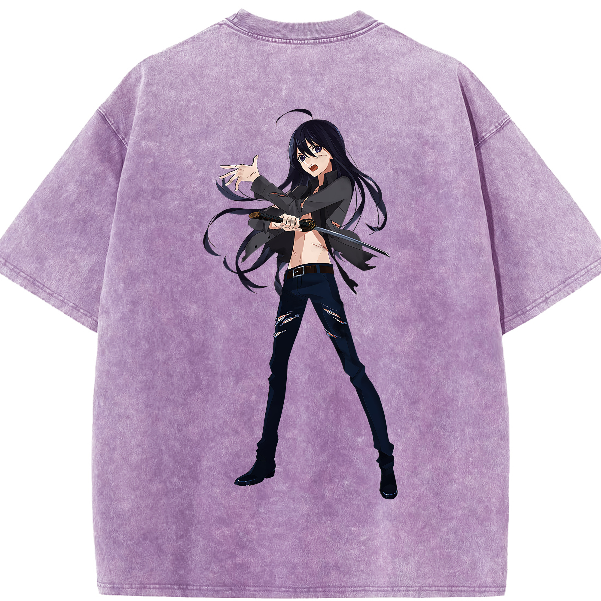 （画像用） 刀剣乱舞 Touken Ranbu 綿100% ヴィンテージ風 半袖Tシャツ（背面プリント）