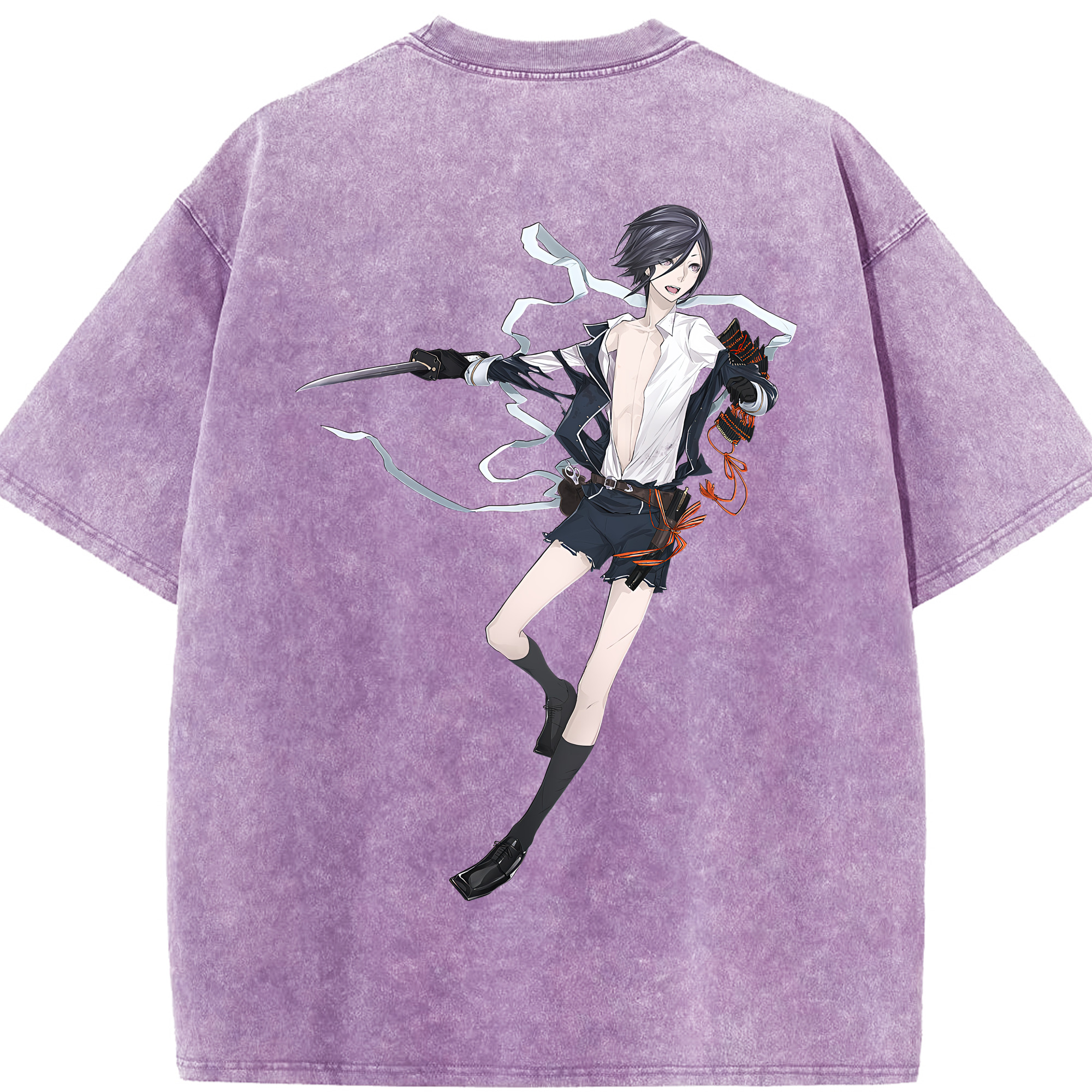 （画像用） 刀剣乱舞 Touken Ranbu 綿100% ヴィンテージ風 半袖Tシャツ（背面プリント）