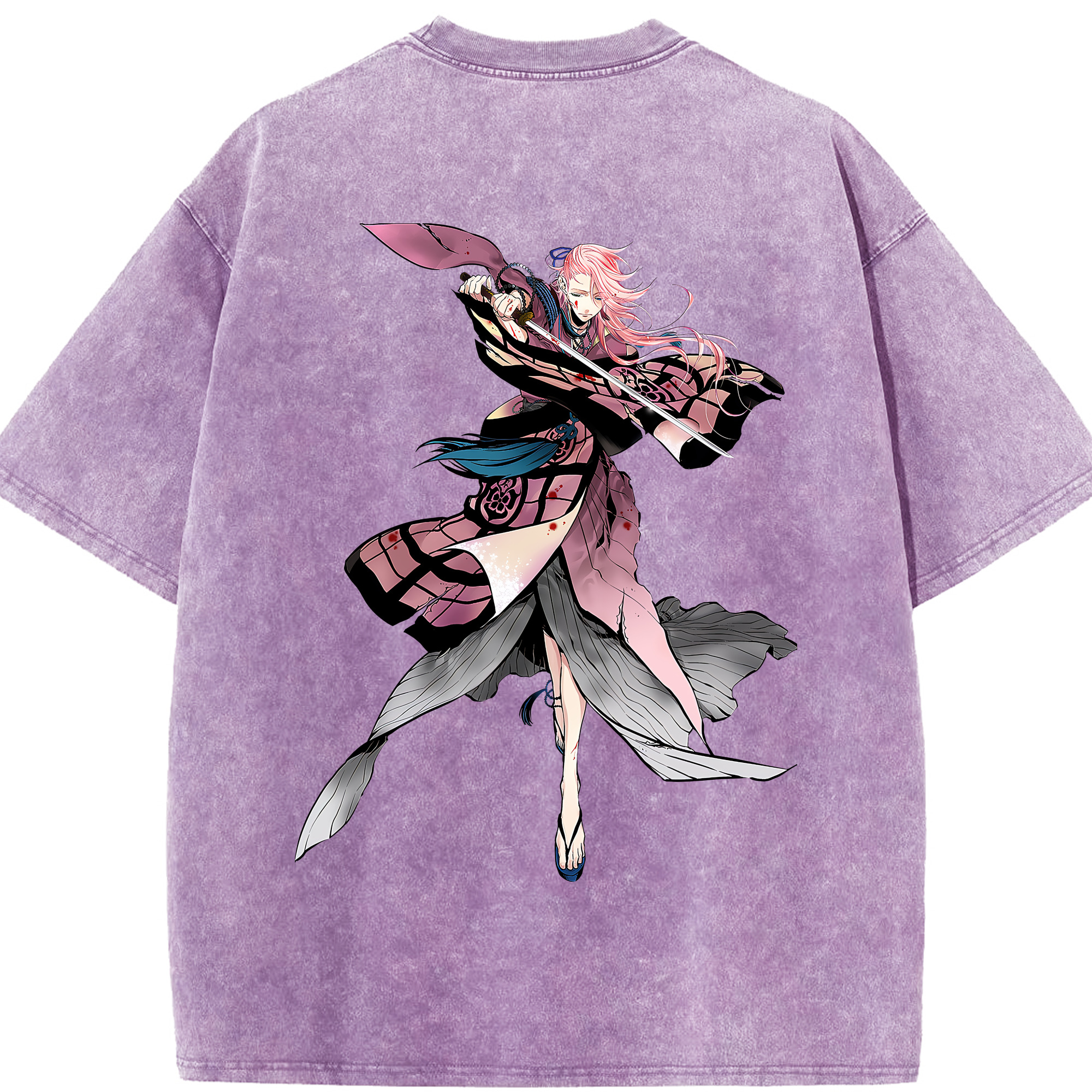 （画像用） 刀剣乱舞 Touken Ranbu 綿100% ヴィンテージ風 半袖Tシャツ（背面プリント）