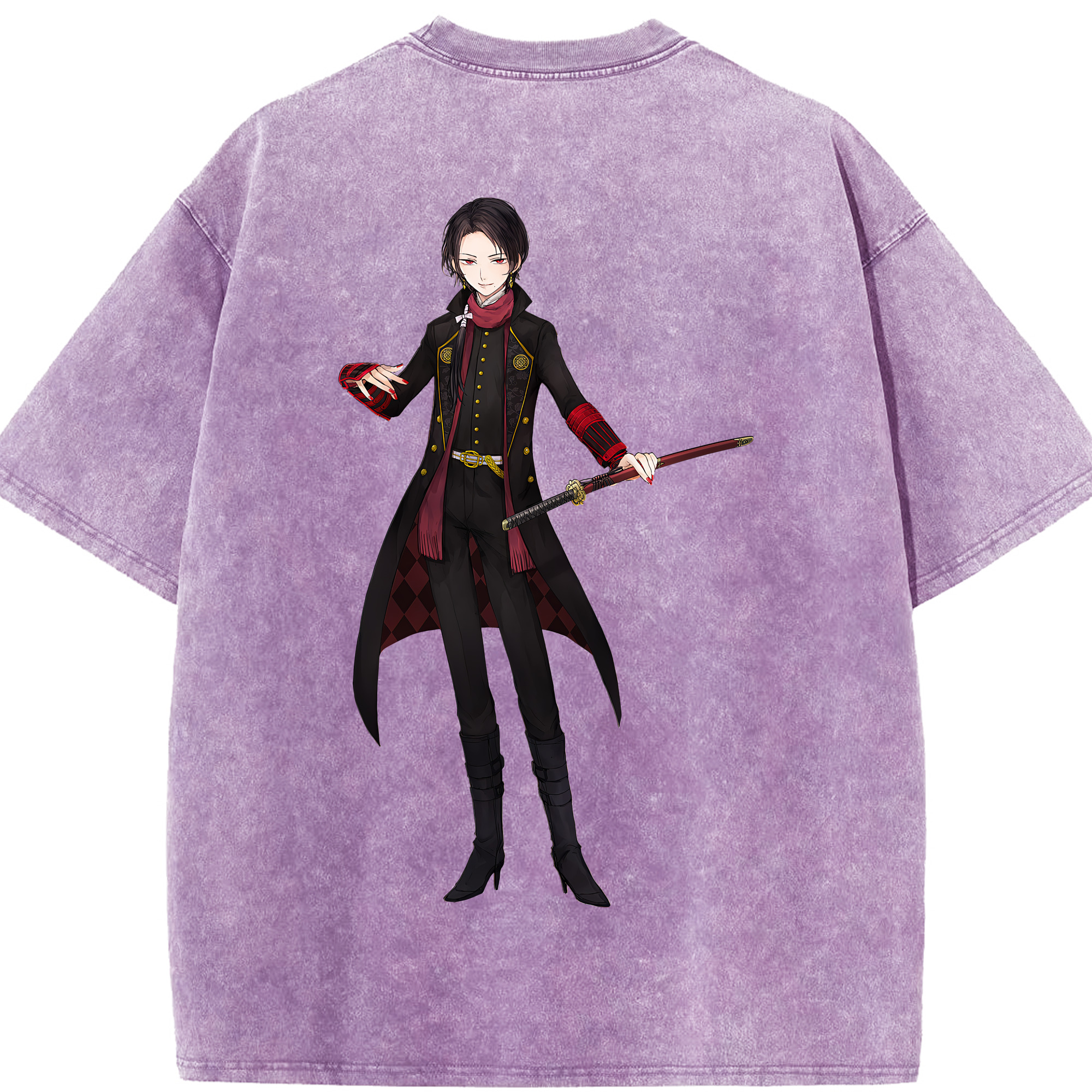 （画像用） 刀剣乱舞 Touken Ranbu 綿100% ヴィンテージ風 半袖Tシャツ（背面プリント）