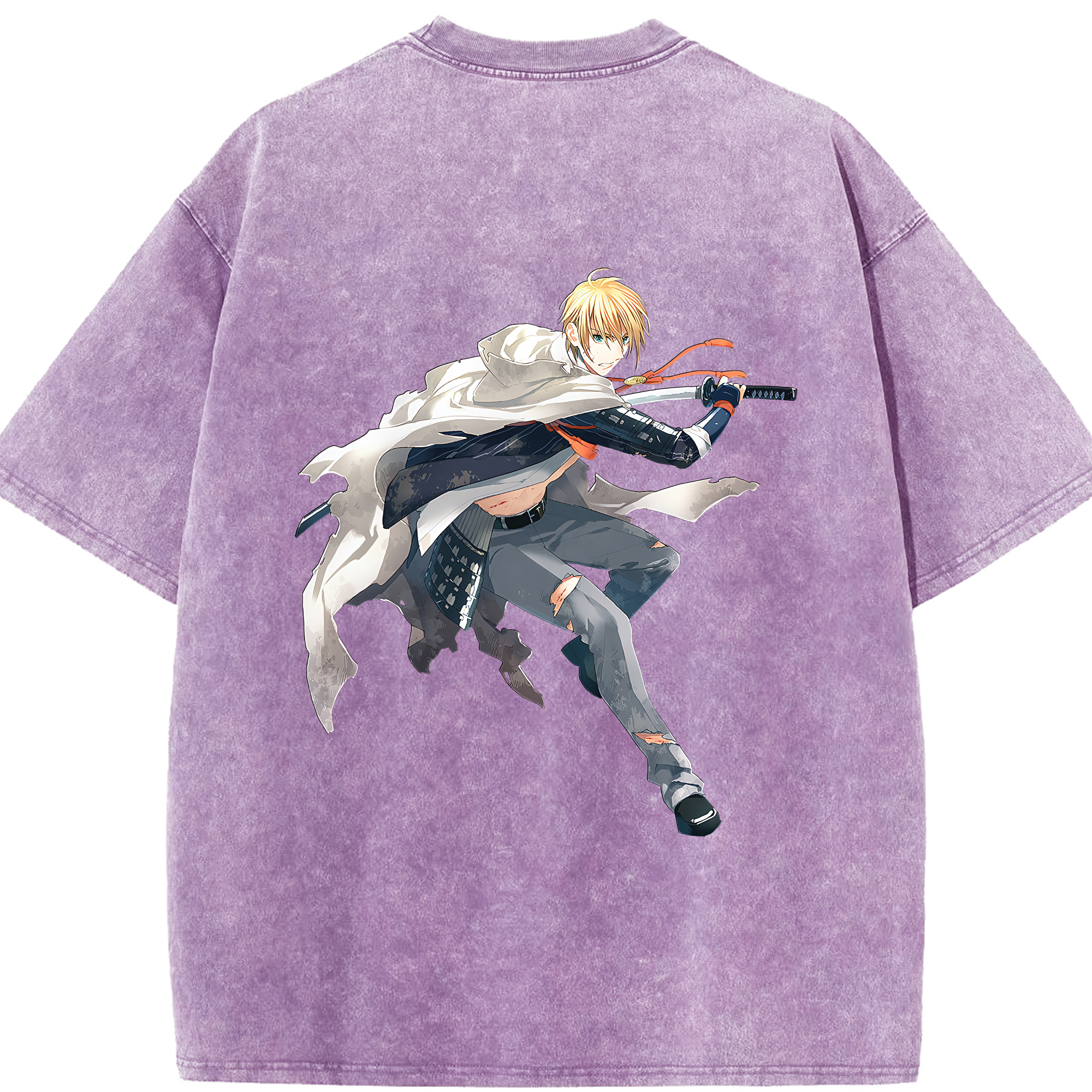 （画像用） 刀剣乱舞 Touken Ranbu 綿100% ヴィンテージ風 半袖Tシャツ（背面プリント）