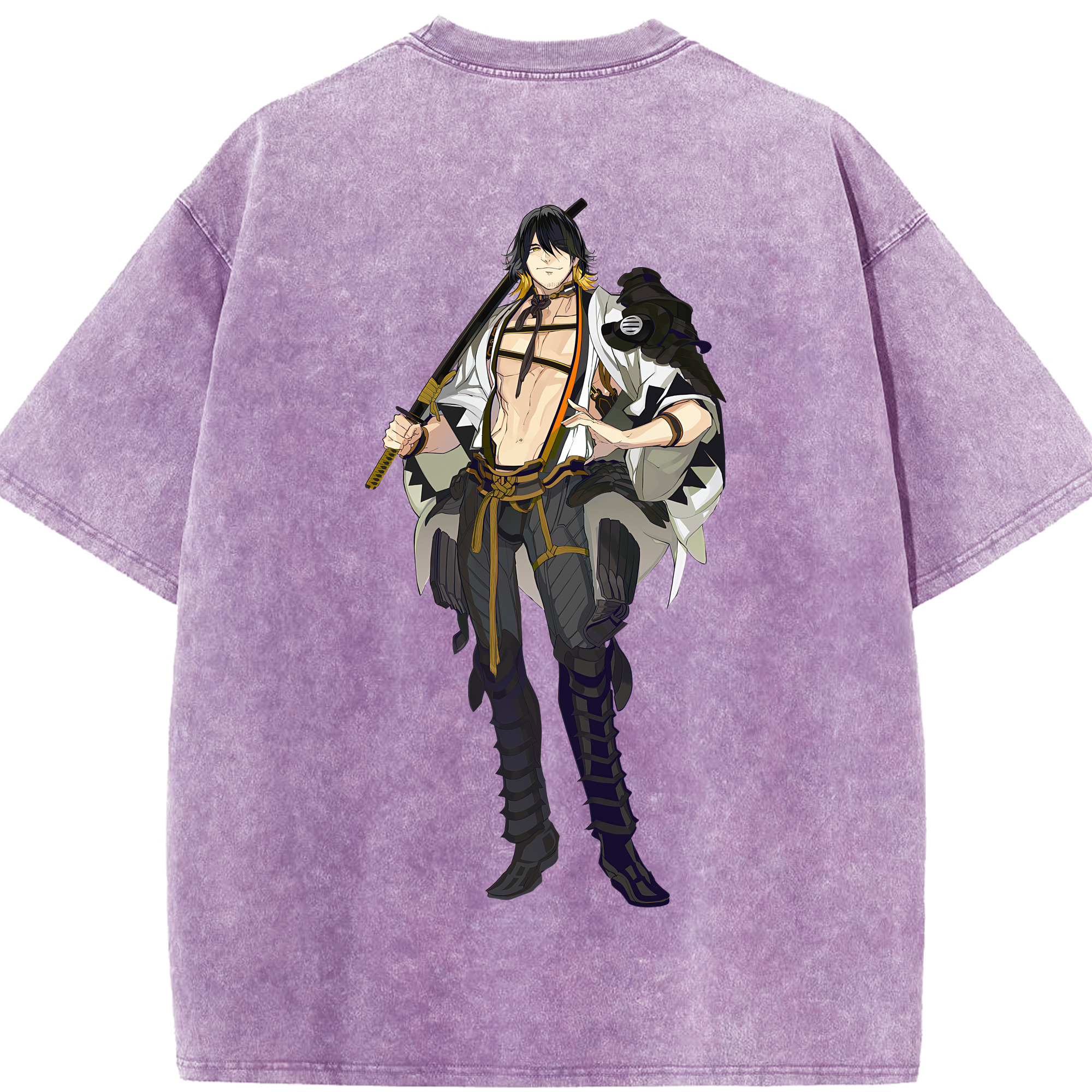 （画像用） 刀剣乱舞 Touken Ranbu 綿100% ヴィンテージ風 半袖Tシャツ（背面プリント）
