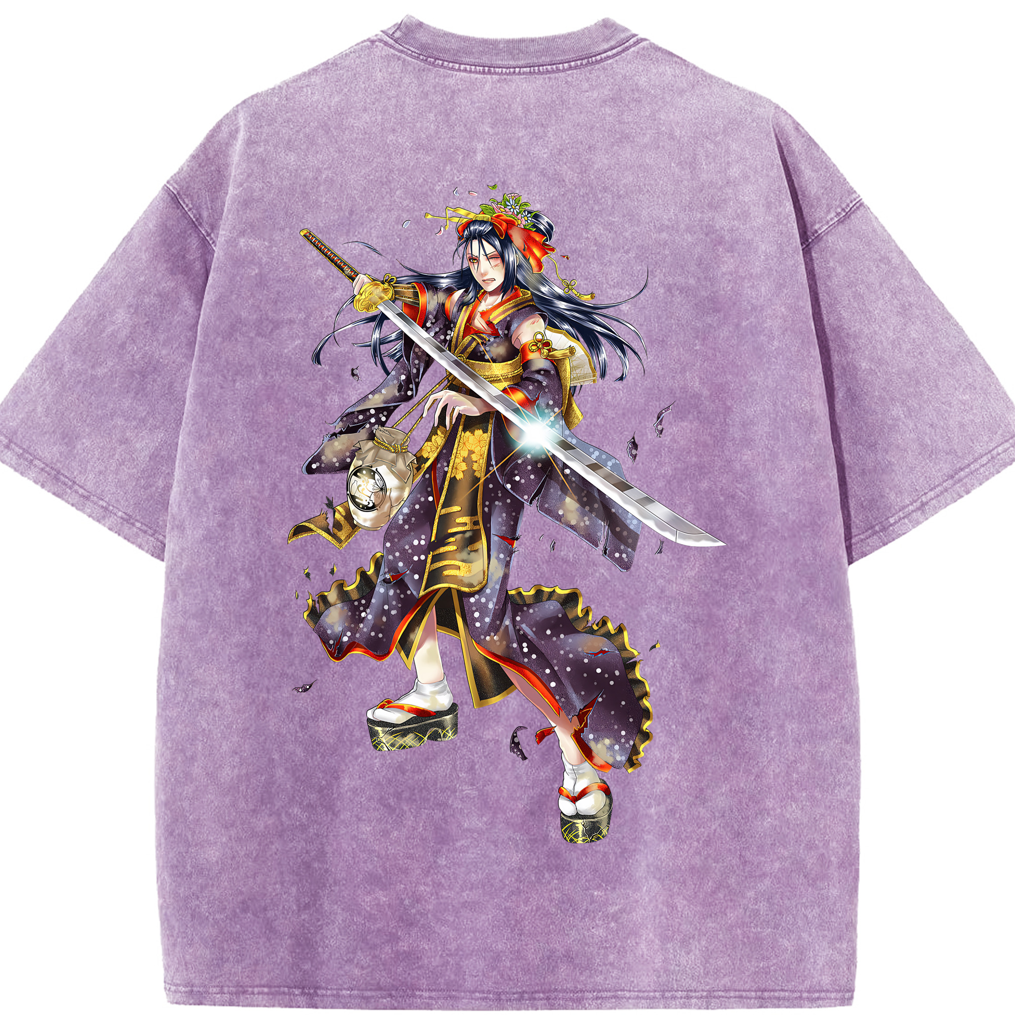 （画像用） 刀剣乱舞 Touken Ranbu 綿100% ヴィンテージ風 半袖Tシャツ（背面プリント）