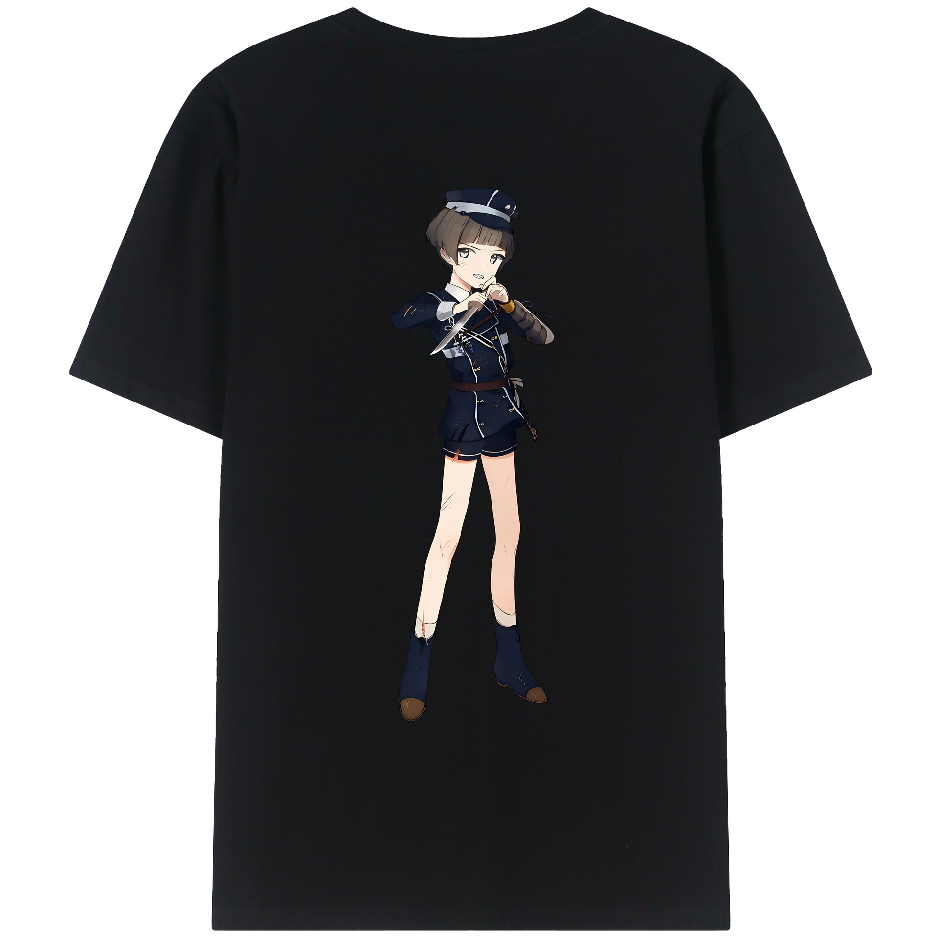 （画像用） 刀剣乱舞 Touken Ranbu 綿100％ メンズ半袖Tシャツ（バックプリント） 通気性