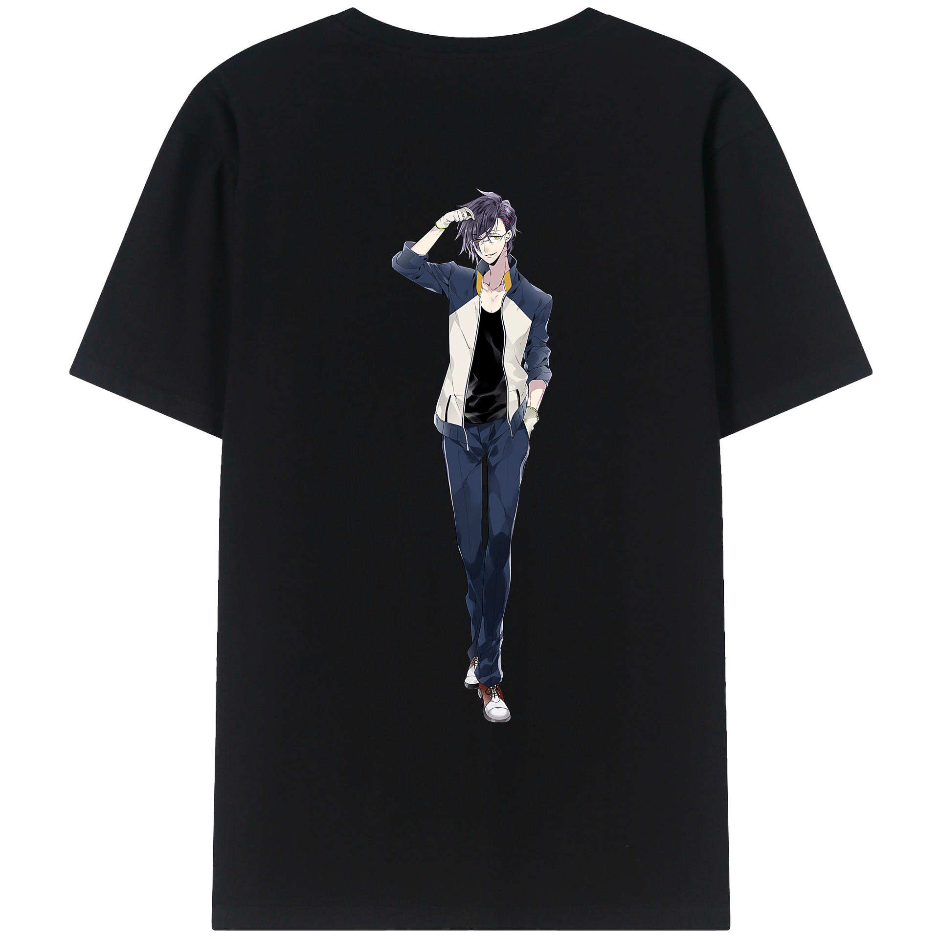 （画像用） 刀剣乱舞 Touken Ranbu 綿100％ メンズ半袖Tシャツ（バックプリント） 通気性