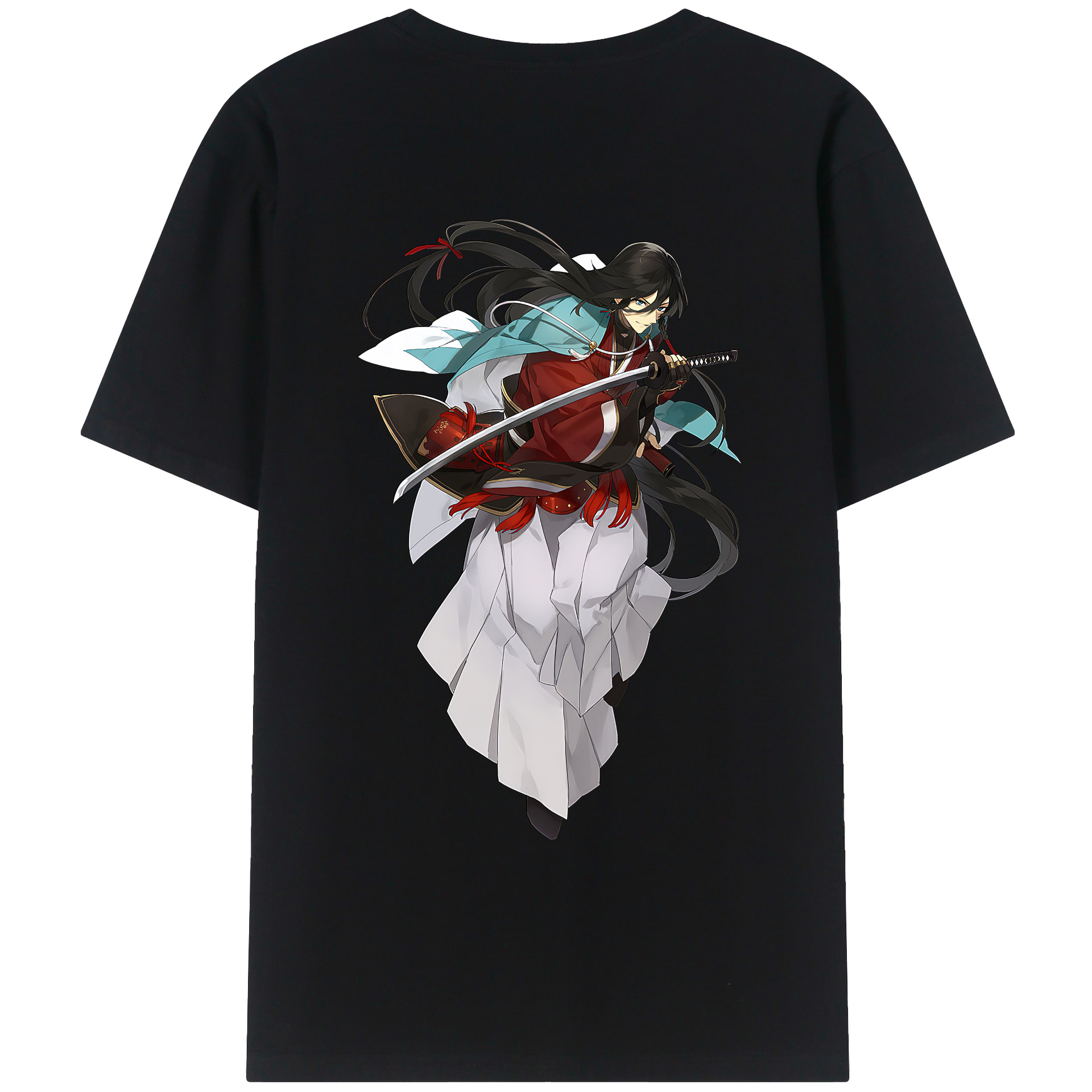 （画像用） 刀剣乱舞 Touken Ranbu 綿100％ メンズ半袖Tシャツ（バックプリント） 通気性