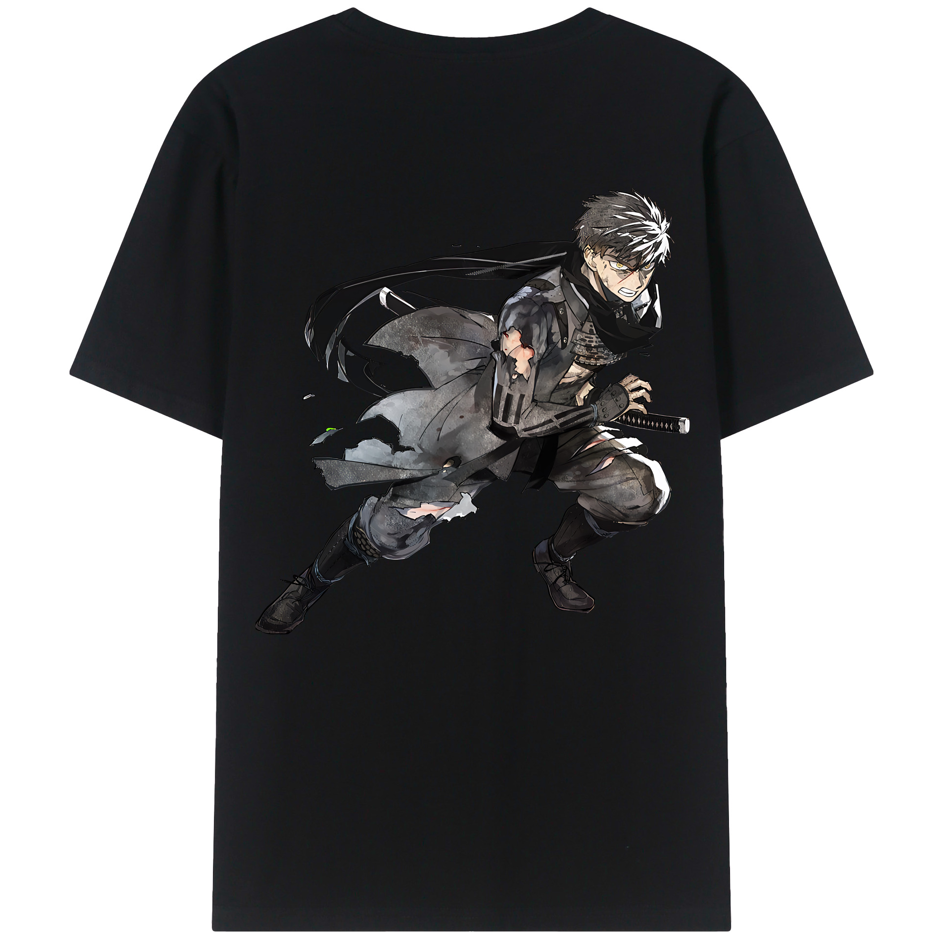 （画像用） 刀剣乱舞 Touken Ranbu 綿100％ メンズ半袖Tシャツ（バックプリント） 通気性