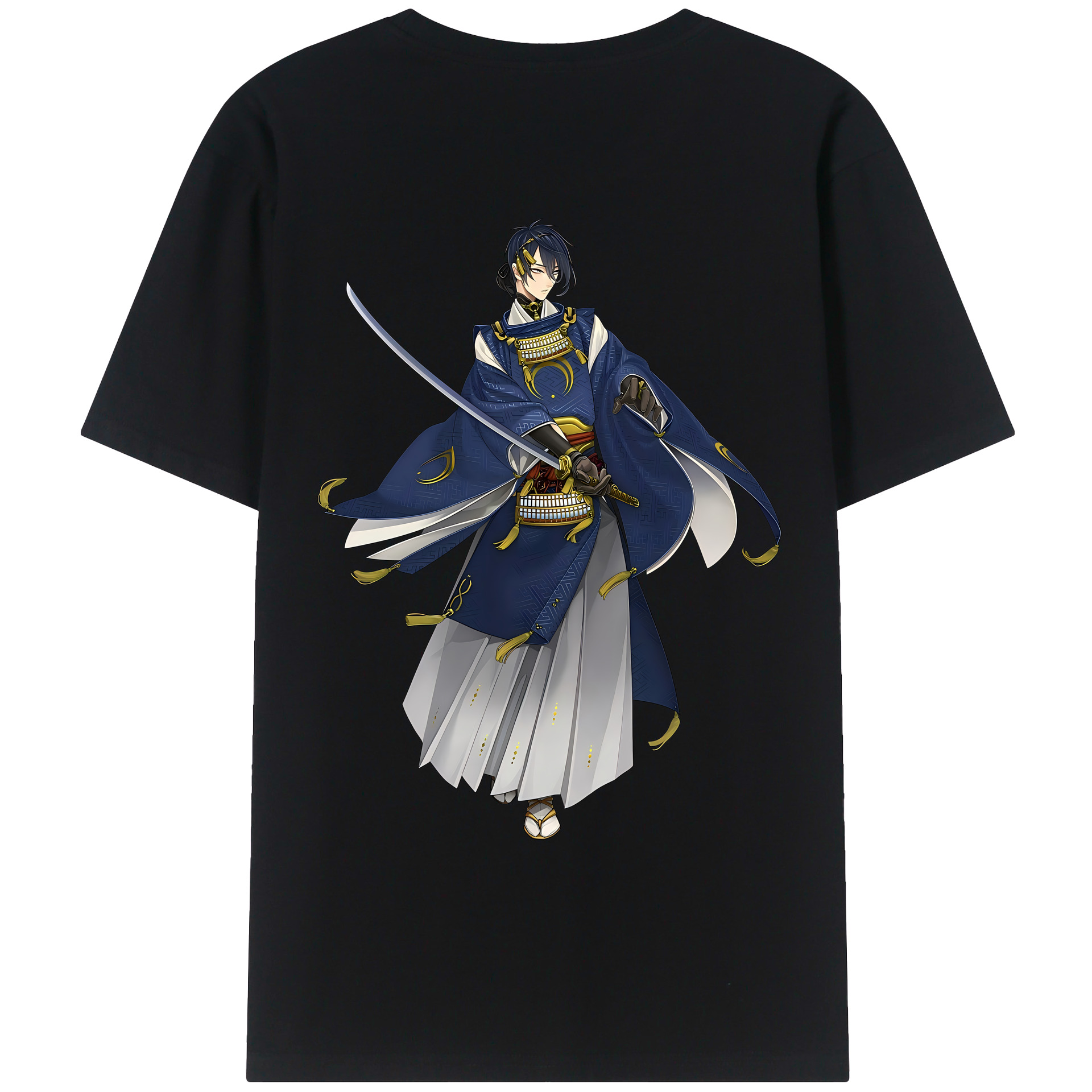 （画像用） 刀剣乱舞 Touken Ranbu 綿100％ メンズ半袖Tシャツ（バックプリント） 通気性