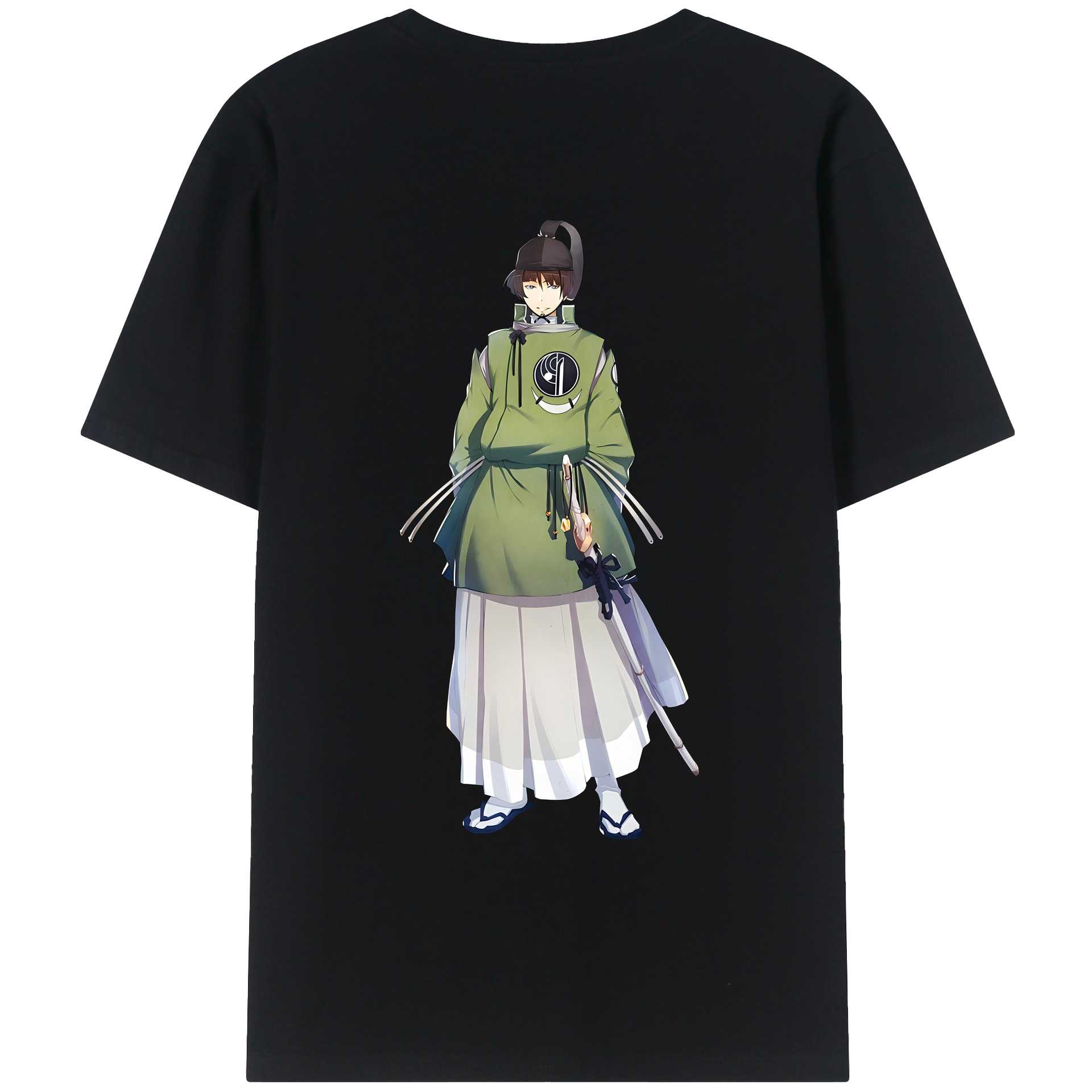 （画像用） 刀剣乱舞 Touken Ranbu 綿100％ メンズ半袖Tシャツ（バックプリント） 通気性