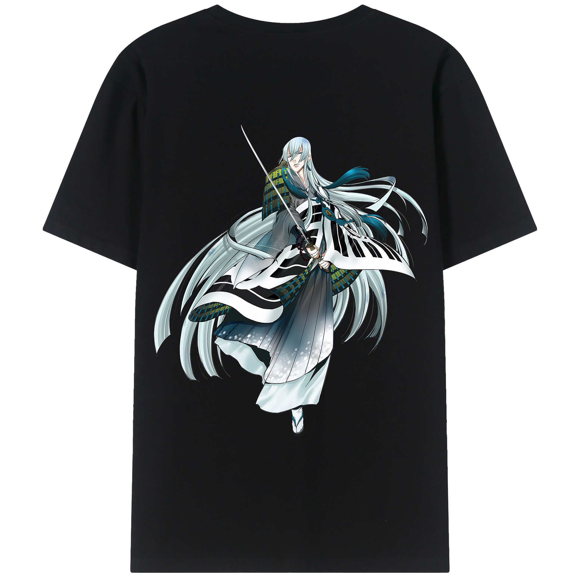 （画像用） 刀剣乱舞 Touken Ranbu 綿100％ メンズ半袖Tシャツ（バックプリント） 通気性