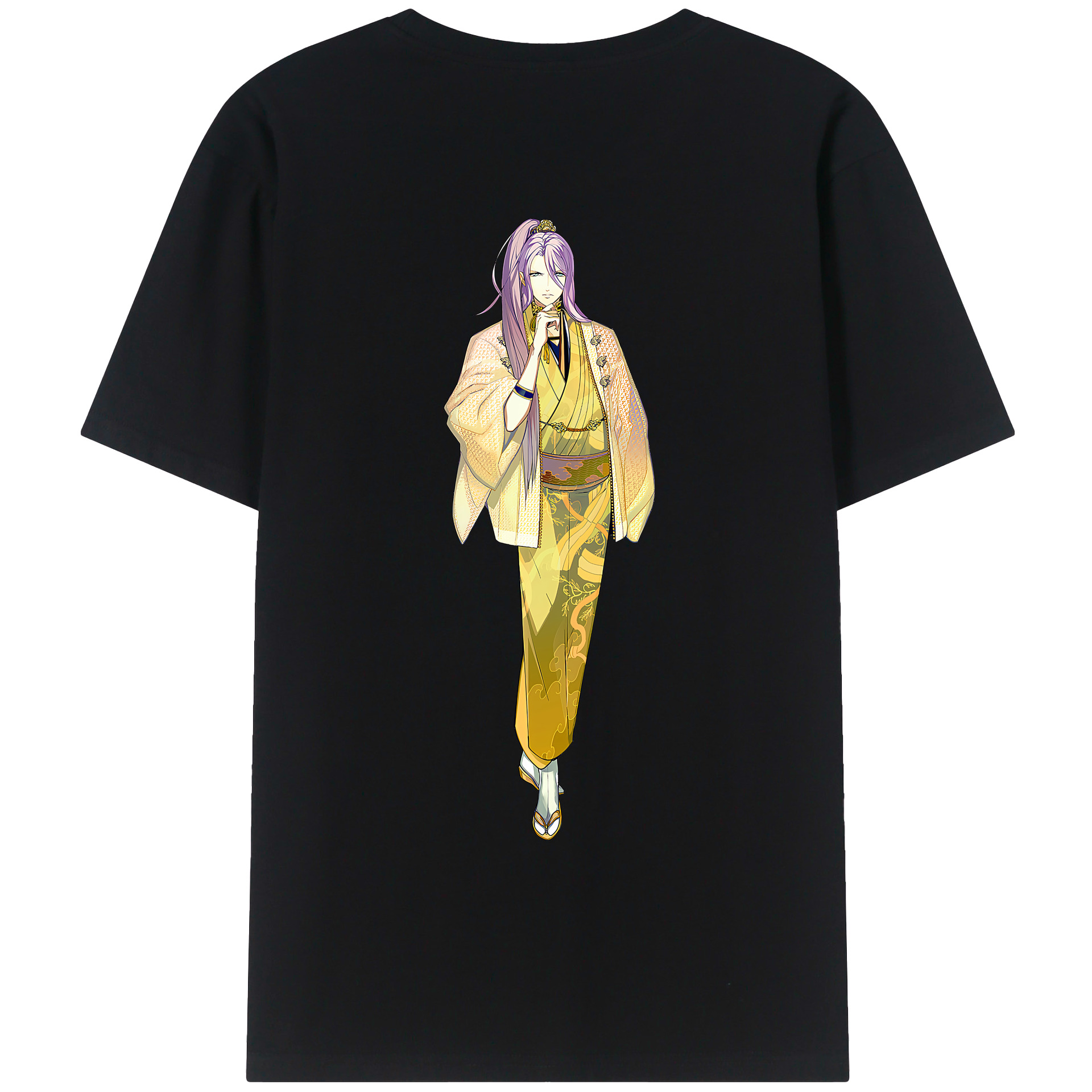 （画像用） 刀剣乱舞 Touken Ranbu 綿100％ メンズ半袖Tシャツ（バックプリント） 通気性