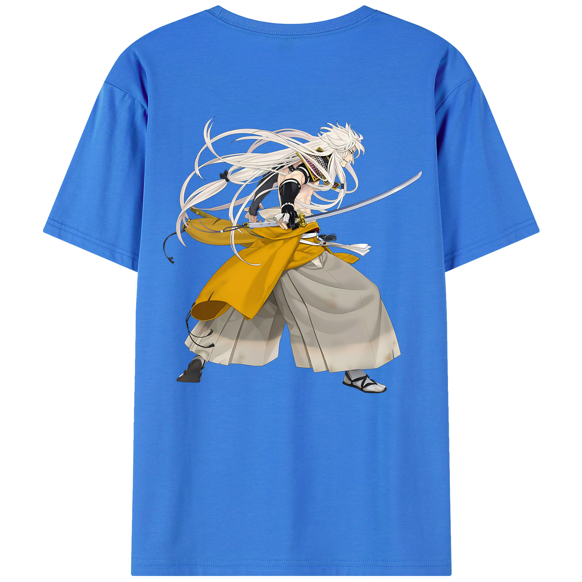 （画像用） 刀剣乱舞 Touken Ranbu 綿100％ メンズ半袖Tシャツ（バックプリント） 通気性
