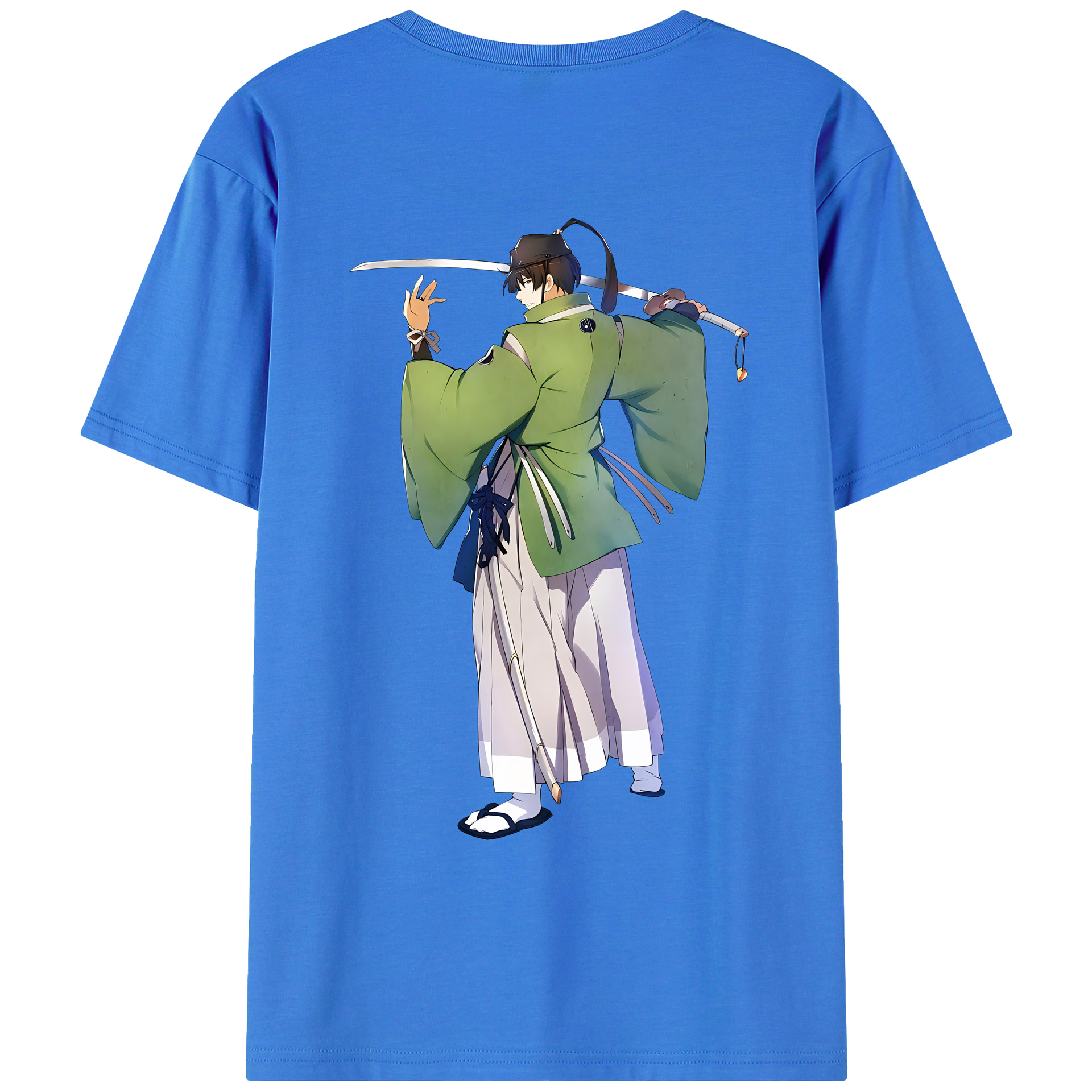 （画像用） 刀剣乱舞 Touken Ranbu 綿100％ メンズ半袖Tシャツ（バックプリント） 通気性