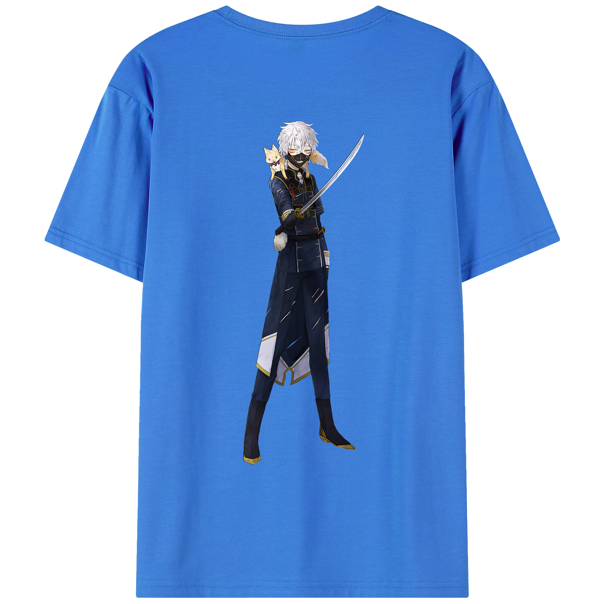 （画像用） 刀剣乱舞 Touken Ranbu 綿100％ メンズ半袖Tシャツ（バックプリント） 通気性