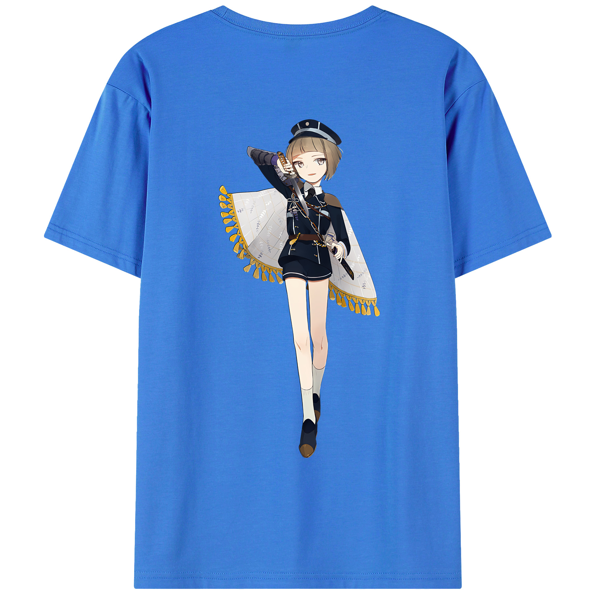（画像用） 刀剣乱舞 Touken Ranbu 綿100％ メンズ半袖Tシャツ（バックプリント） 通気性
