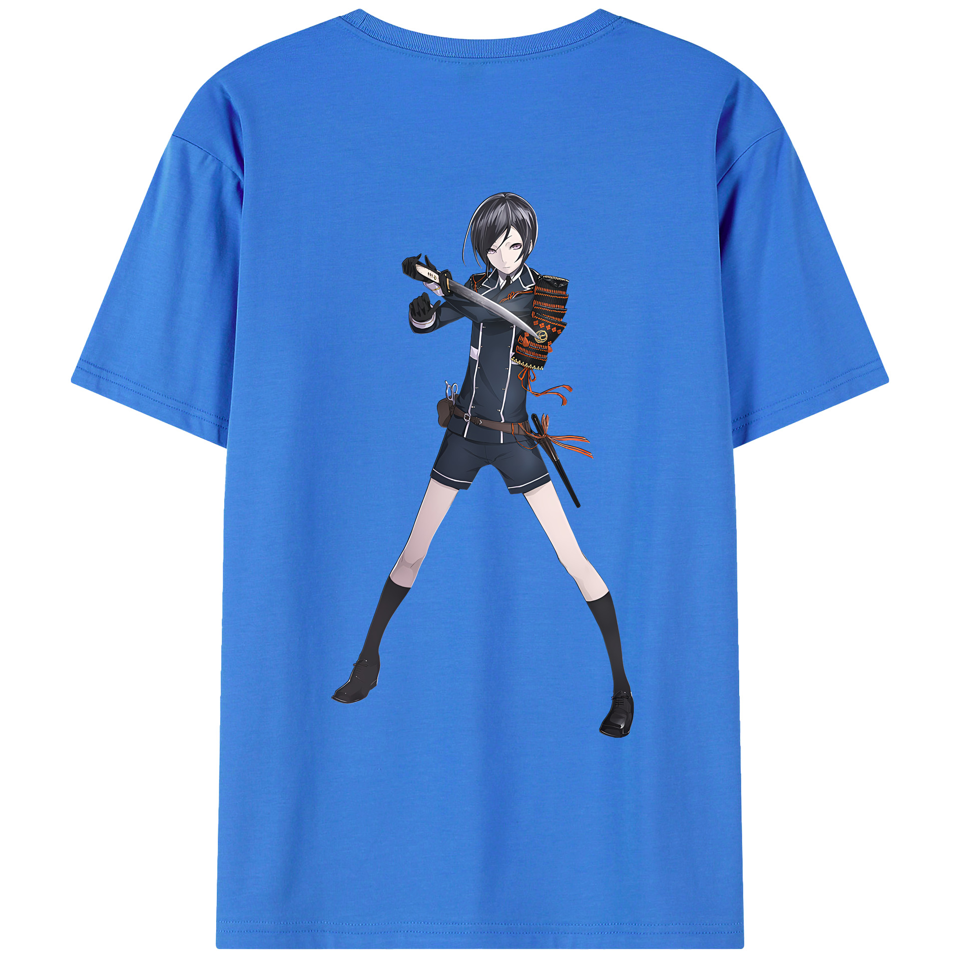 （画像用） 刀剣乱舞 Touken Ranbu 綿100％ メンズ半袖Tシャツ（バックプリント） 通気性