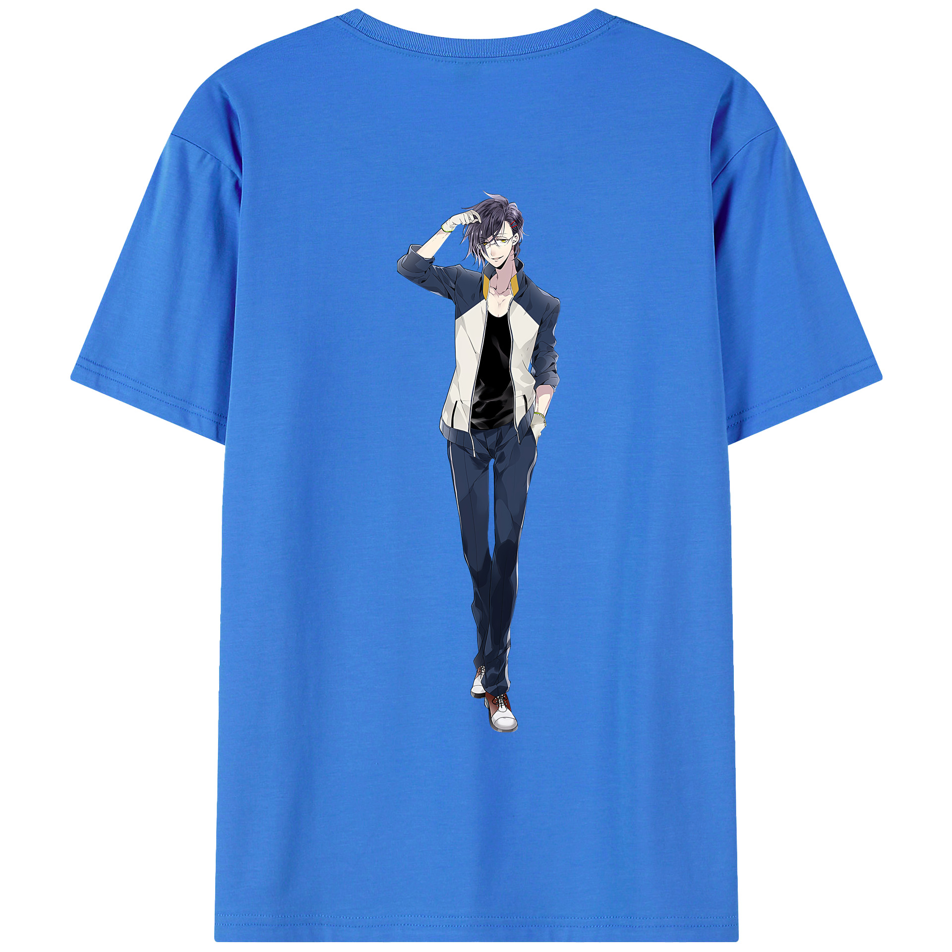 （画像用） 刀剣乱舞 Touken Ranbu 綿100％ メンズ半袖Tシャツ（バックプリント） 通気性