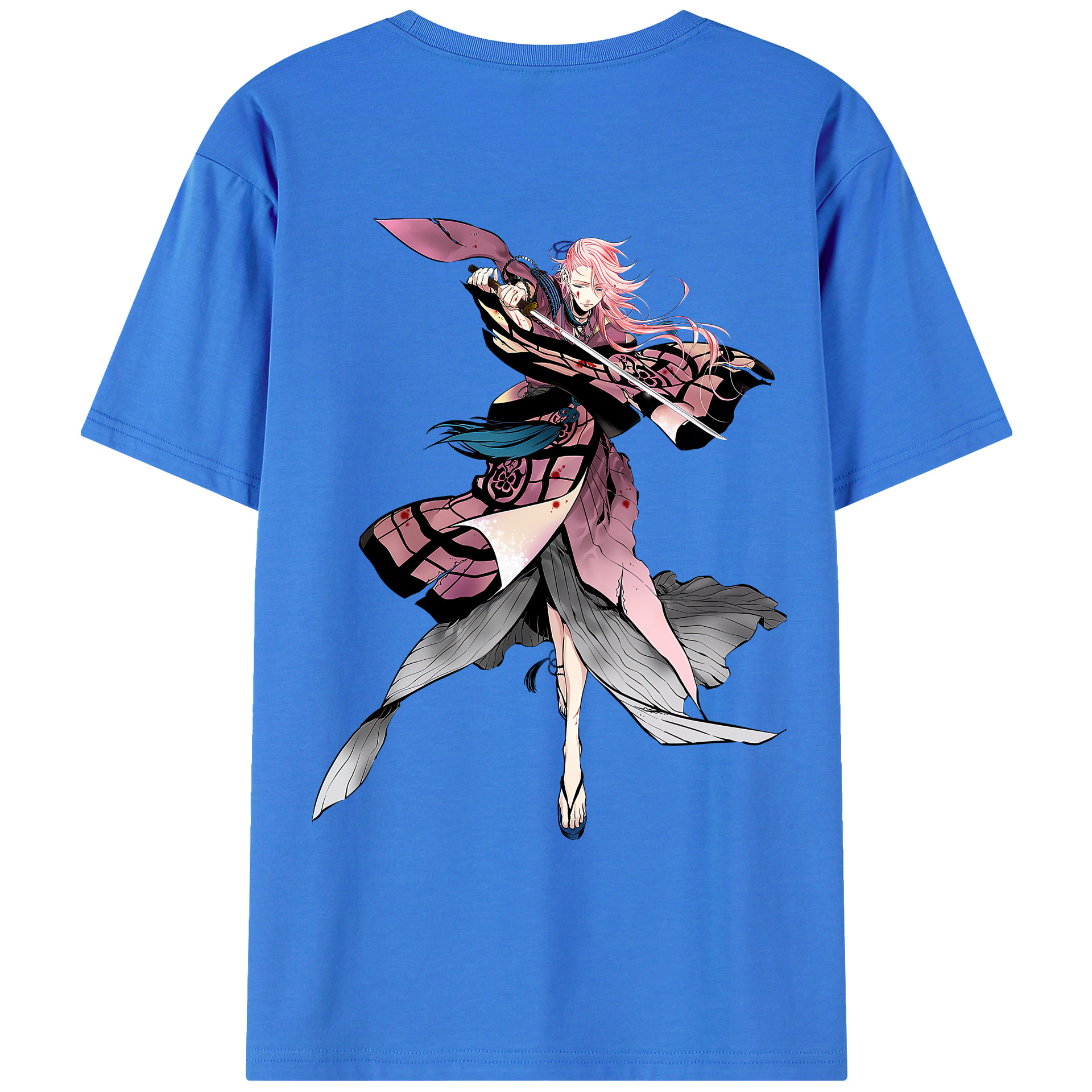 （画像用） 刀剣乱舞 Touken Ranbu 綿100％ メンズ半袖Tシャツ（バックプリント） 通気性
