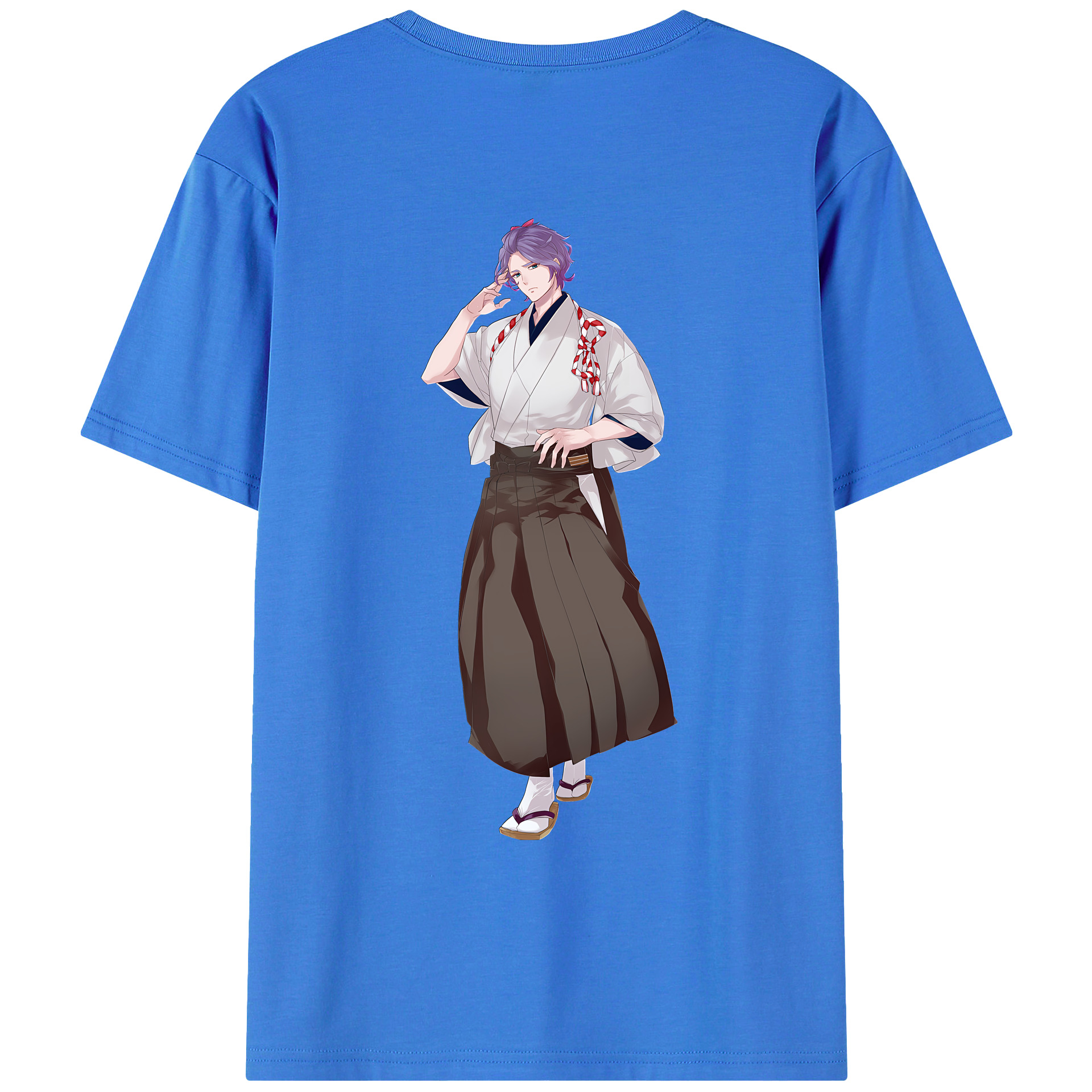 （画像用） 刀剣乱舞 Touken Ranbu 綿100％ メンズ半袖Tシャツ（バックプリント） 通気性
